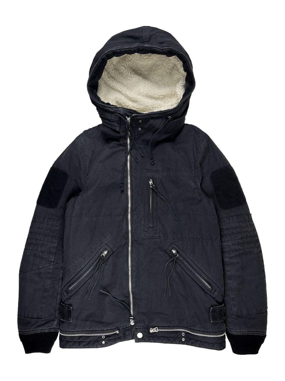image of Aw10 Undercover Fur Astro Biker Parka Jacket Avakareta Life in Black, Men's (Size Medium)
