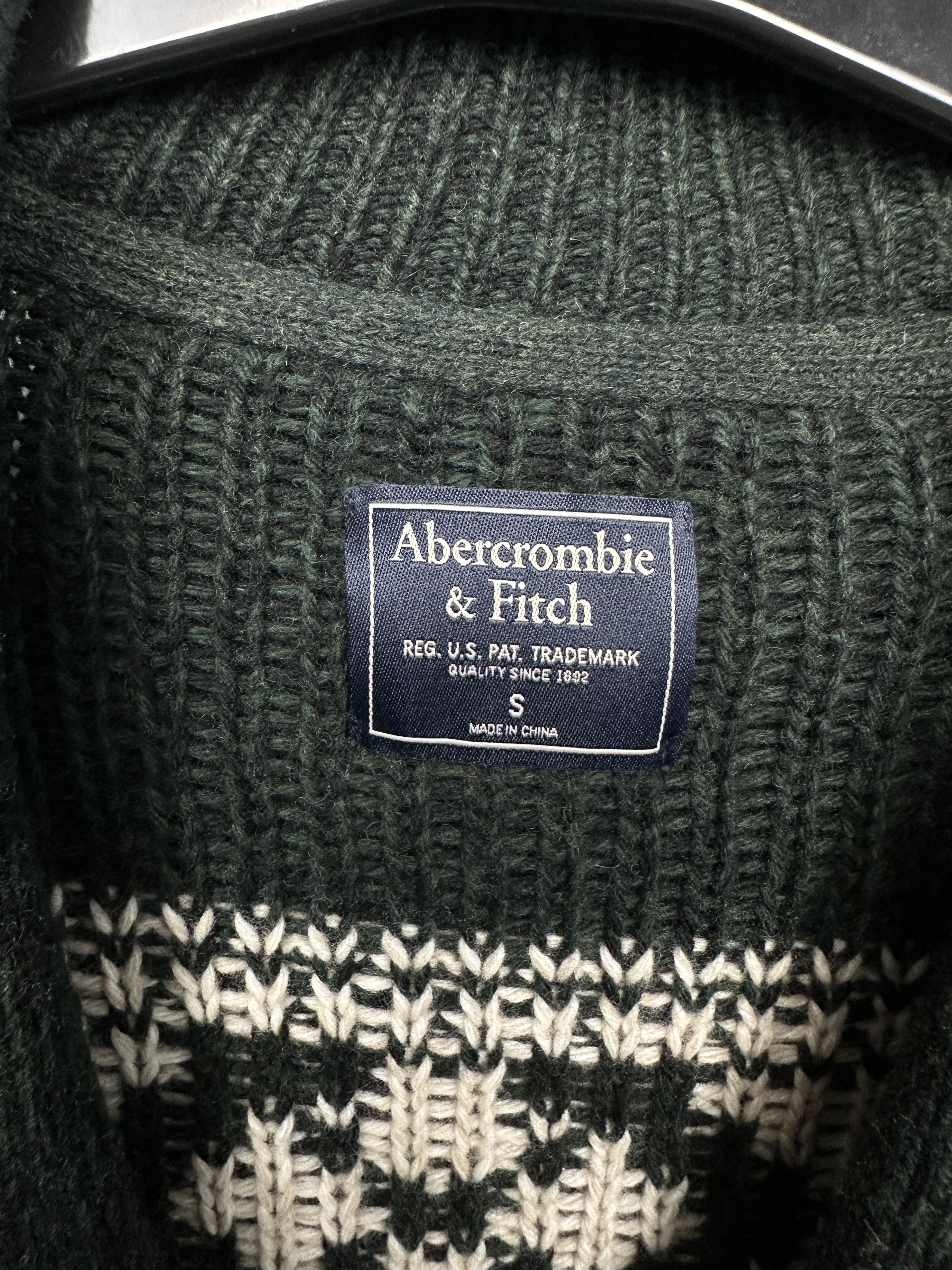 Abercrombie & Fitch Abercrombie & Fitch Mens Fair Isle Wool Cardigan Sweater Size US S / EU 44-46 / 1 - 3 Thumbnail