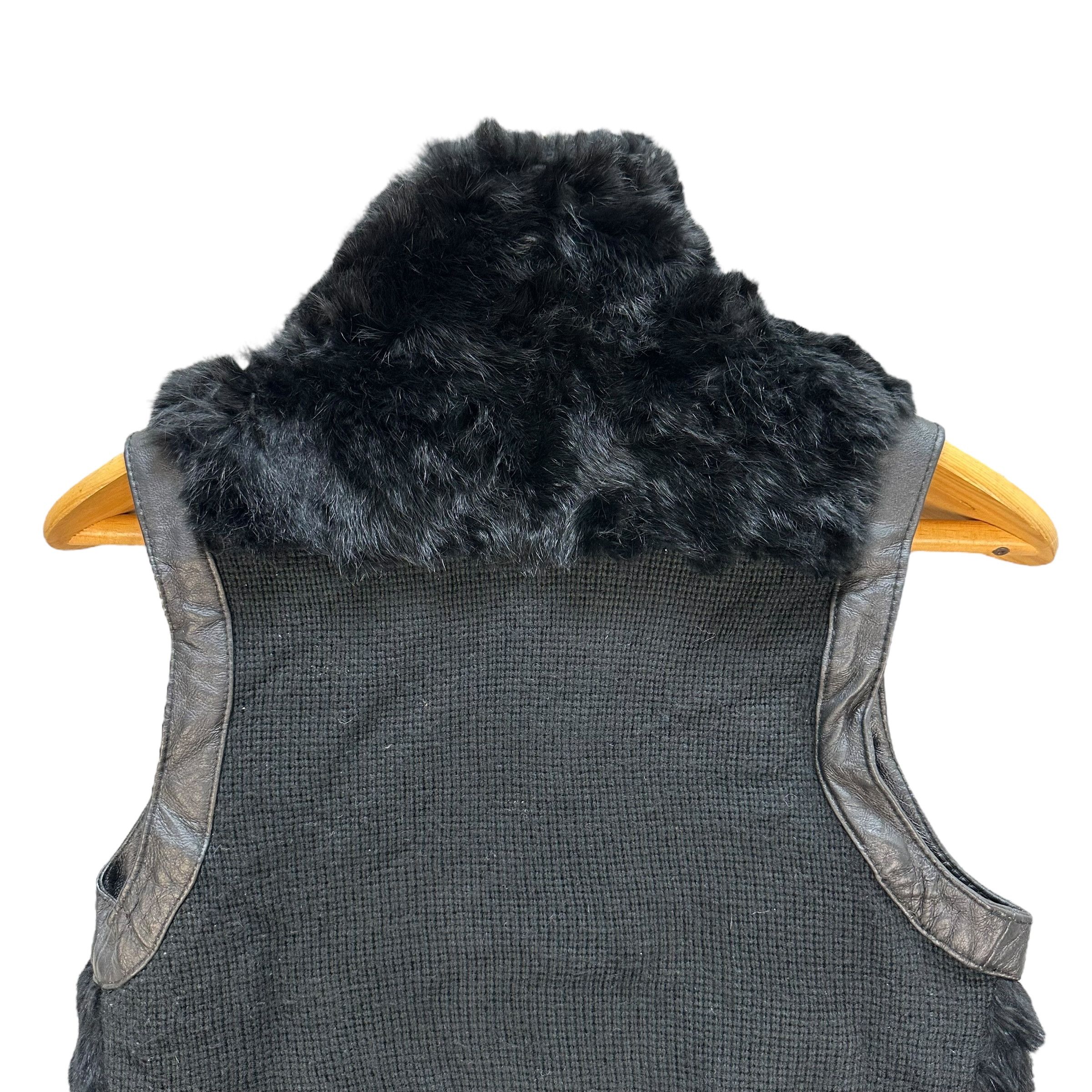 Comme Ca Ism Comme Ca Ism Rabbit Fur Leather Part Hybrid Vest #A9-0222 Size US S / EU 44-46 / 1 - 11 Thumbnail