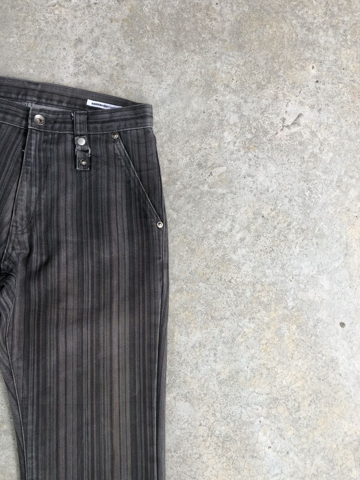 semanticdesign Japanese Semantic Design Flared Distressed Hickory Stripe Size US 29 - 5 Thumbnail