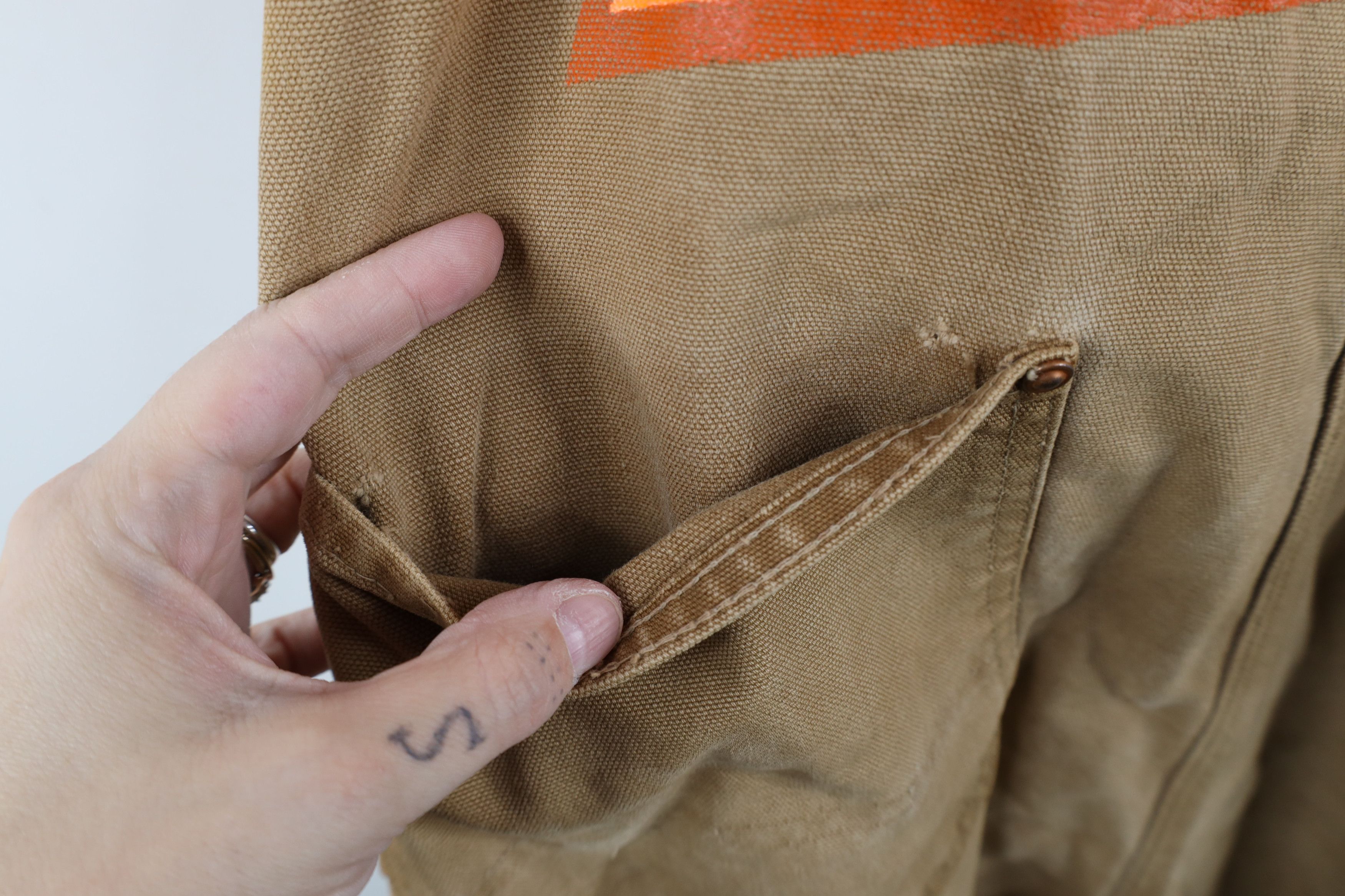 Carhartt Vintage 70s Carhartt Thrashed Double Knee Canvas Overalls Size US 36 / EU 52 - 10 Thumbnail