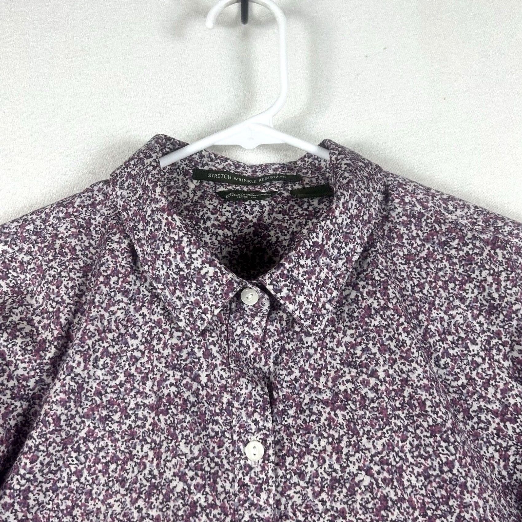 Eddie Bauer Eddie Bauer Button-Up Shirt Womens L Purple Stretch Wrinkle Resistant Casual Shirt Size L / US 10 / IT 46 - 2 Thumbnail