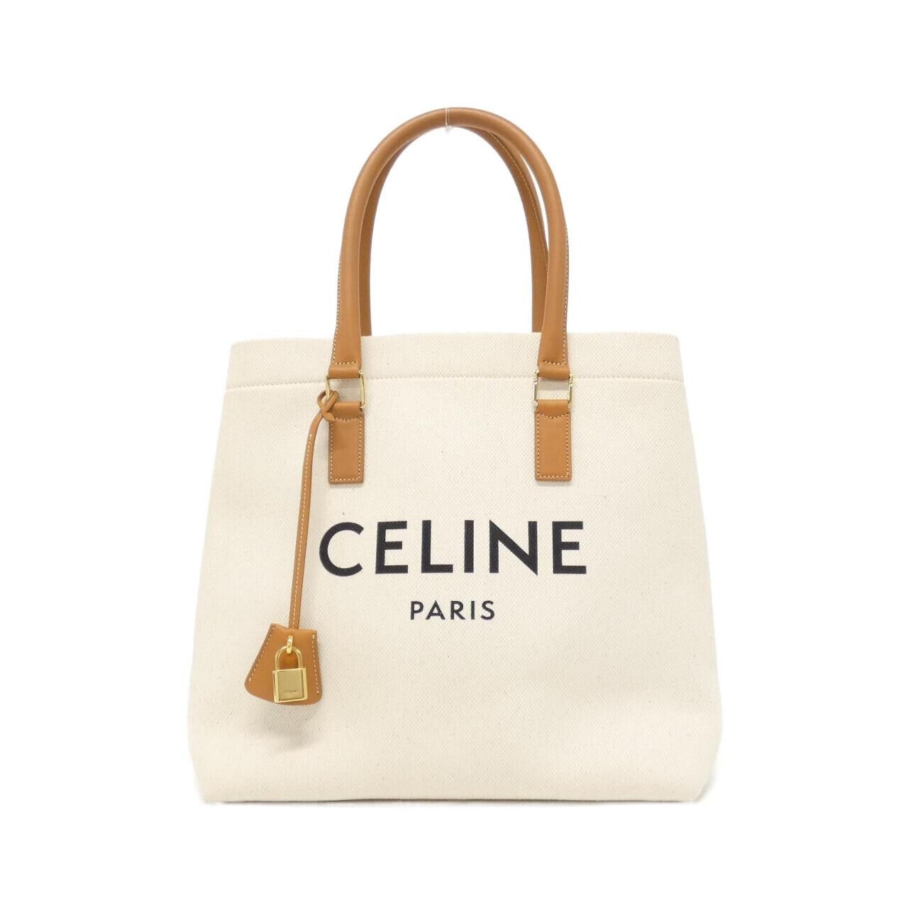 Celine Celine Celine Horizontal Cabas Canvas Calf Tote Bag Leather Tote Bag 192162BNZ DUTY FREE for USA Size ONE SIZE - 1 Thumbnail
