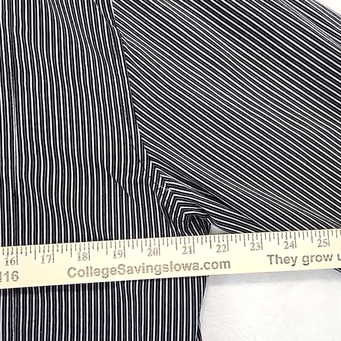 Vintage Tranquility Mayhem Men's Black Striped Long Sleeve Button-Up Shirt - L Regular, Fold-Over Flip Cuff, Pocket, All Seasons, Woven Size 42R - 6 Thumbnail