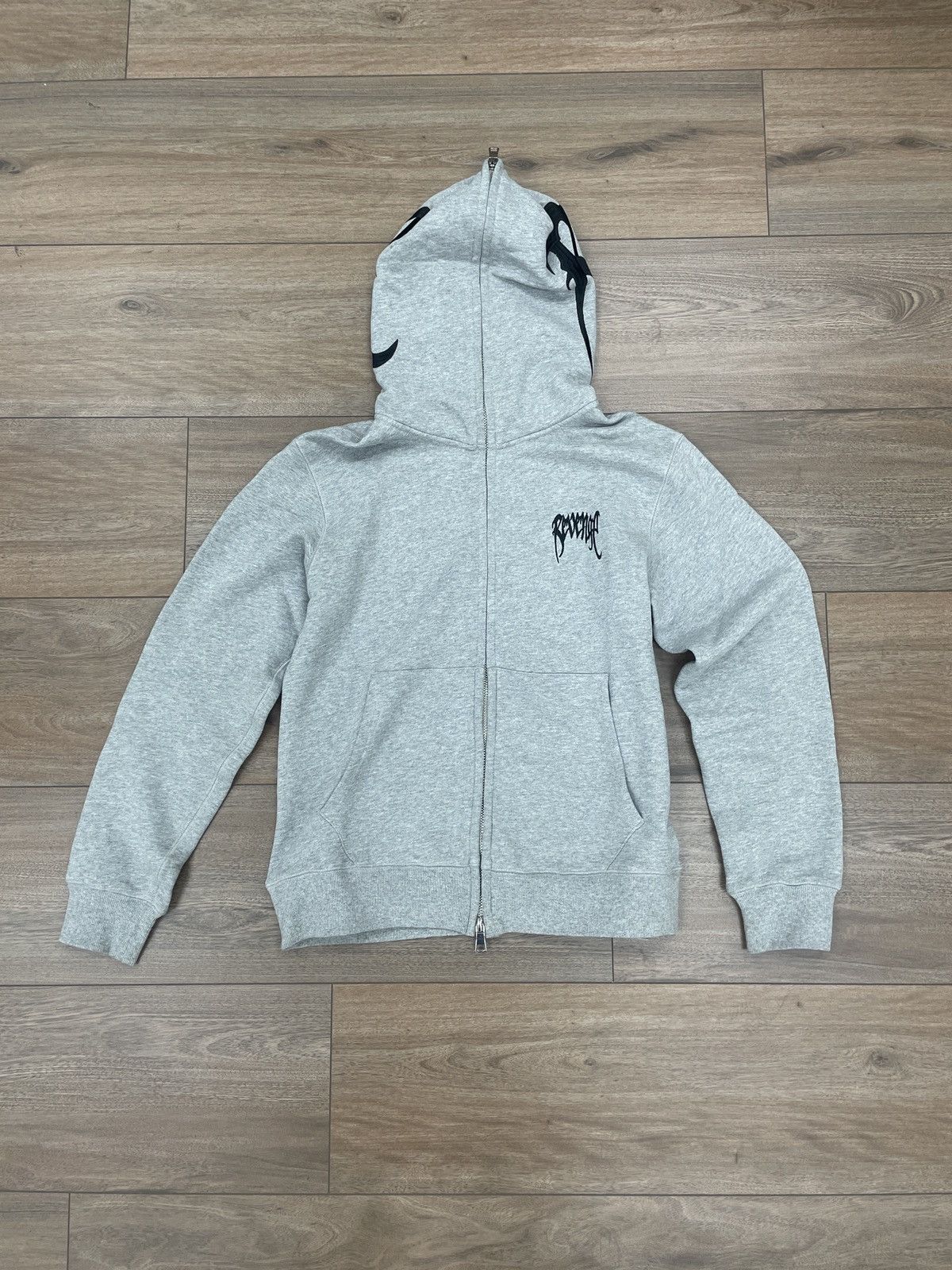 Revenge Revenge Grey Embroidered Full Zip Hoodie Size US L / EU 52-54 / 3 - 1 Thumbnail