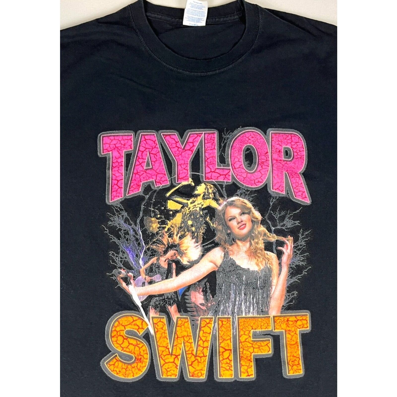 Port & Company Taylor Swift x Barstool T-Shirt Port & Company Unisex Adults L Black Crew Neck Short Sleeve Cotton Music Ver Vintage? Size L / US 10 / IT 46 - 4 Thumbnail
