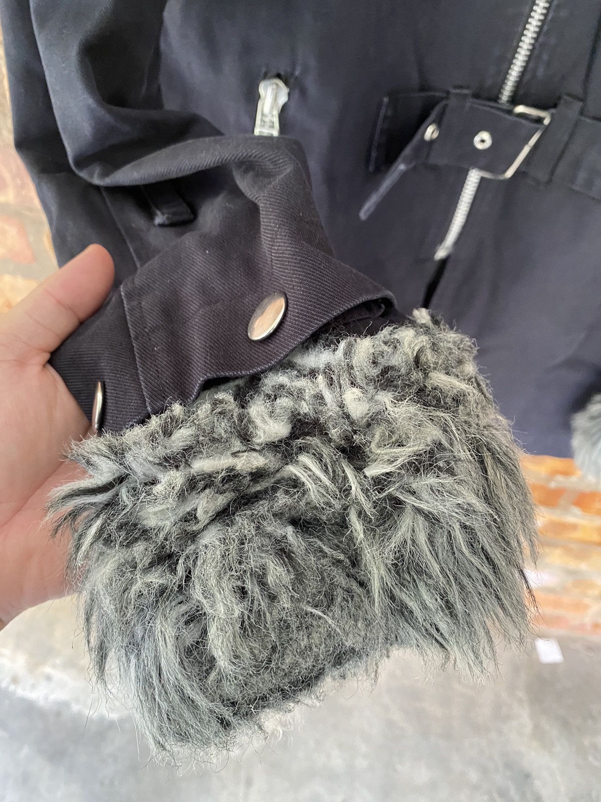 Japanese Brand 1990s Secret Agents Japan Cross Bondage fur Jacket YKK Size US L / EU 52-54 / 3 - 11 Thumbnail