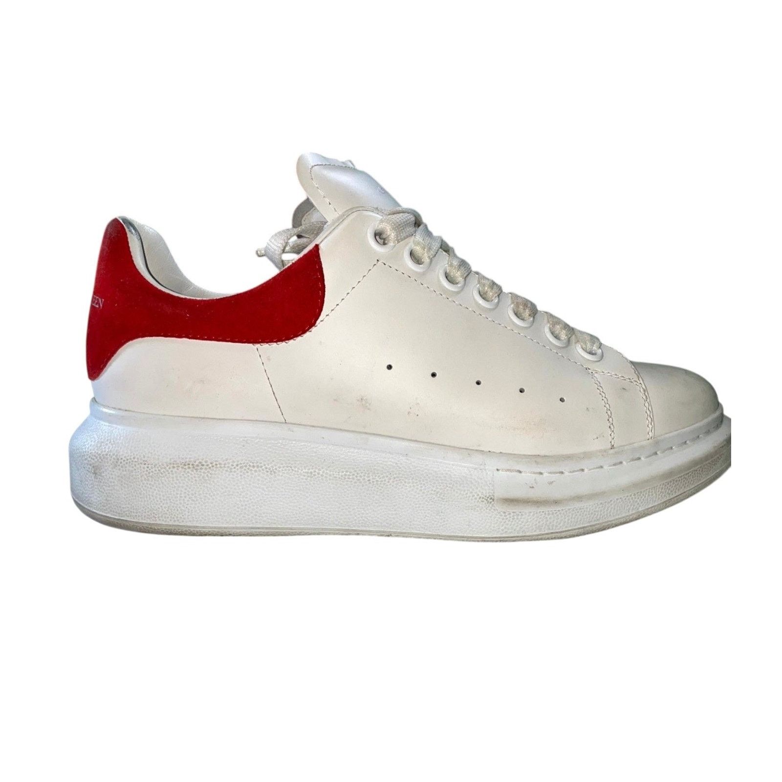 Alexander McQueen Alexander Mcqueen White & Lust Red Sneakers Size US 5 / EU 37 - 1 Thumbnail