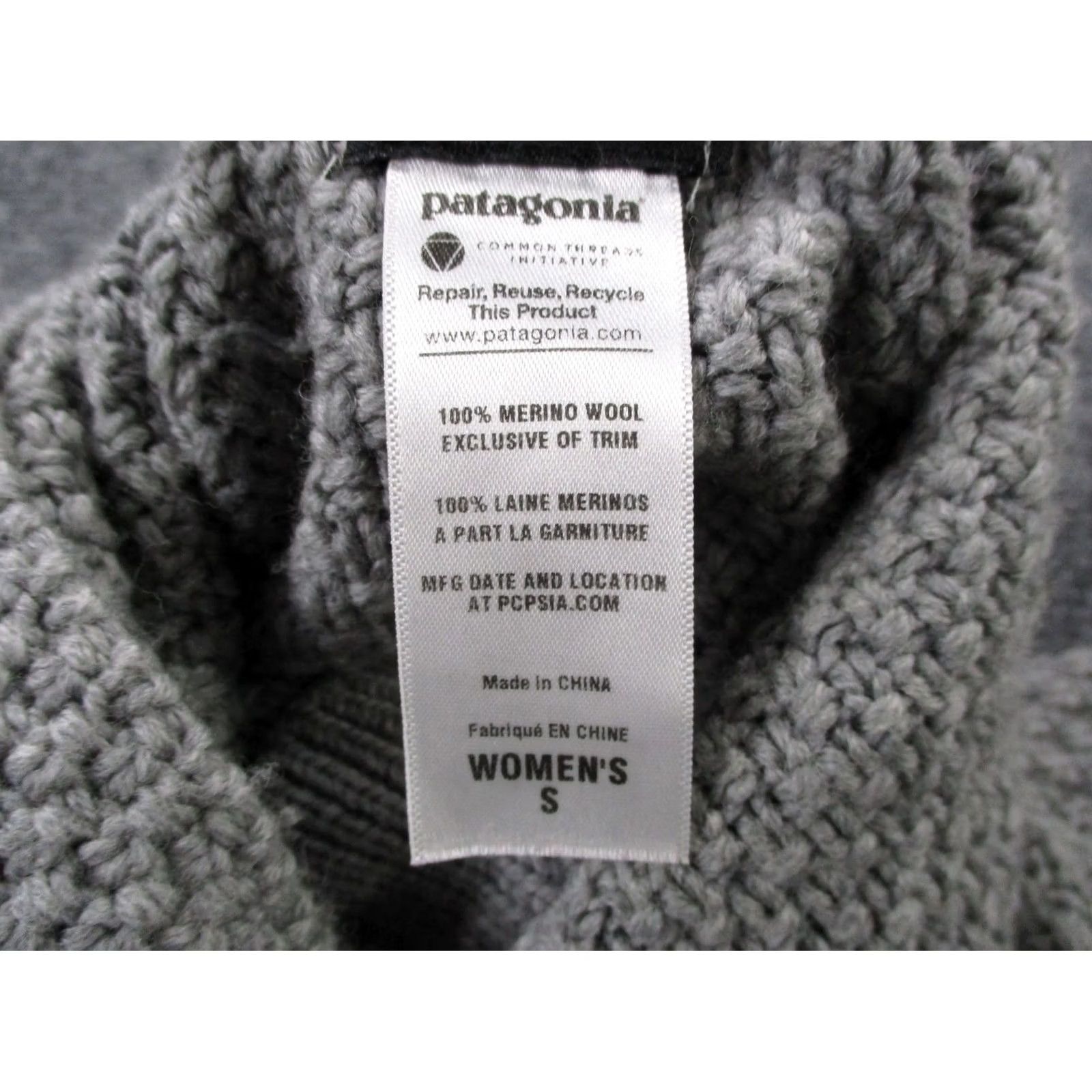 Patagonia Patagonia Coat Womens S Gray Merino Wool Cardigan Long 50460 Casual Windproof Regular Size S Black/Gray Logo Outdoor Womens Size S / US 4 / IT 40 - 7 Thumbnail