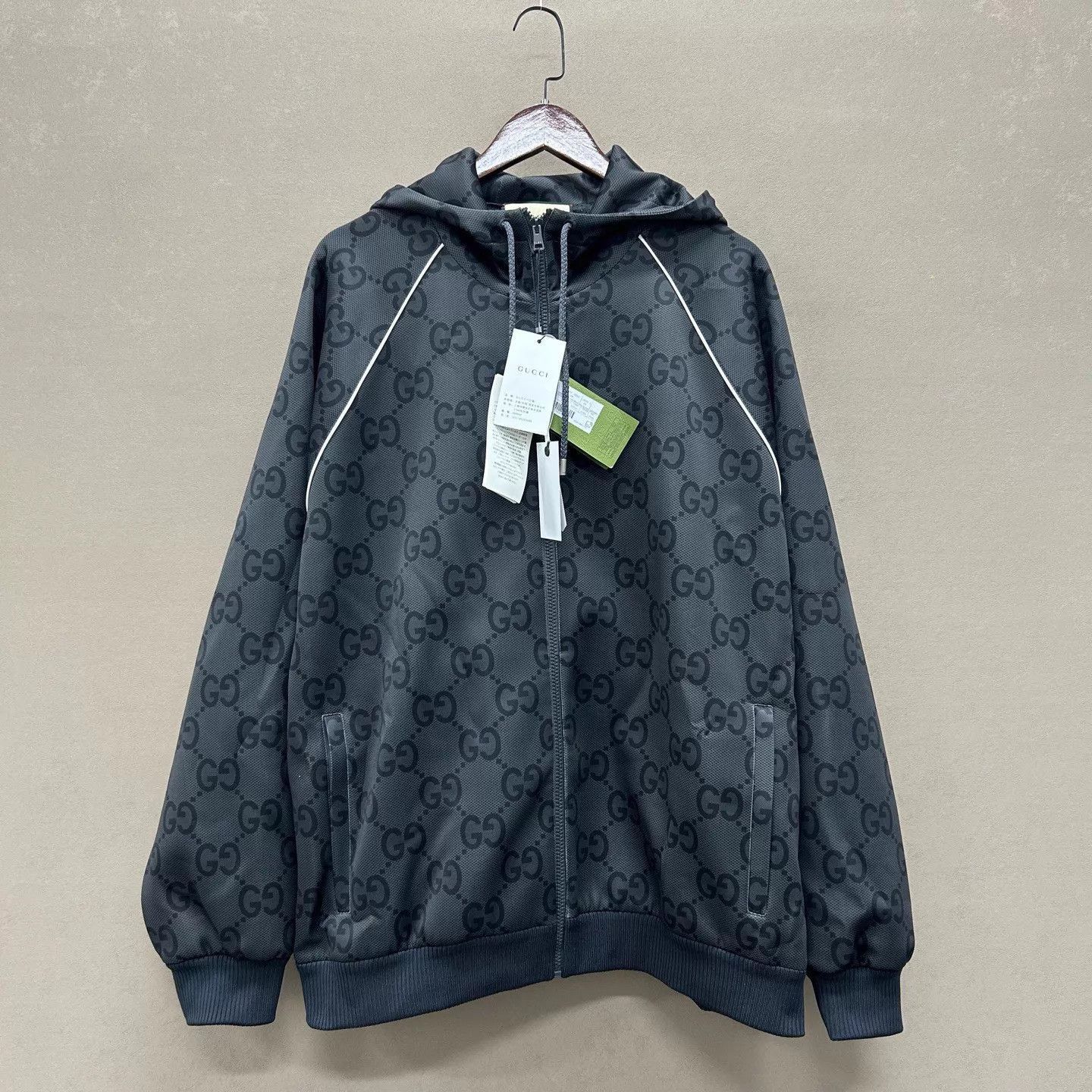 Gucci Black Patterned Zip-Up Hoodie Size US XXL / EU 58 / 5 - 1 Thumbnail