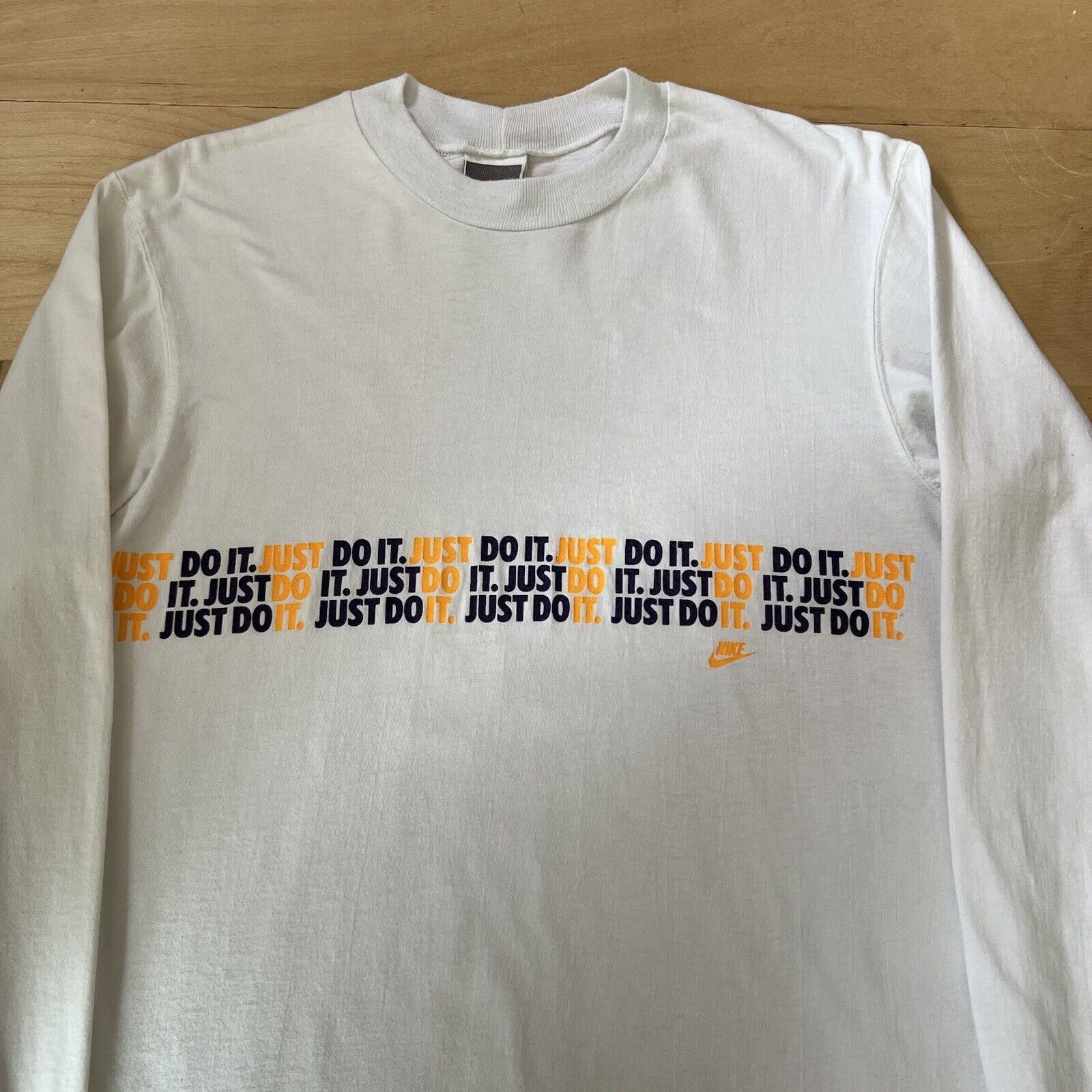 Nike × Vintage Vintage Nike Just Do It Shirt Small White 90s Long Sleeve Size US S / EU 44-46 / 1 - 2 Thumbnail