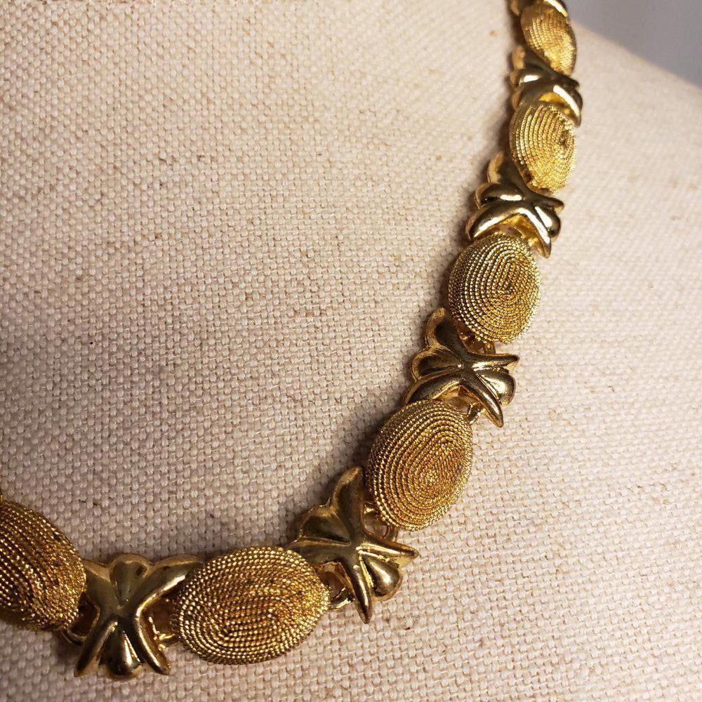 Designer Gold Plated Vintage Necklace & Earring Set Size ONE SIZE - 2 Thumbnail