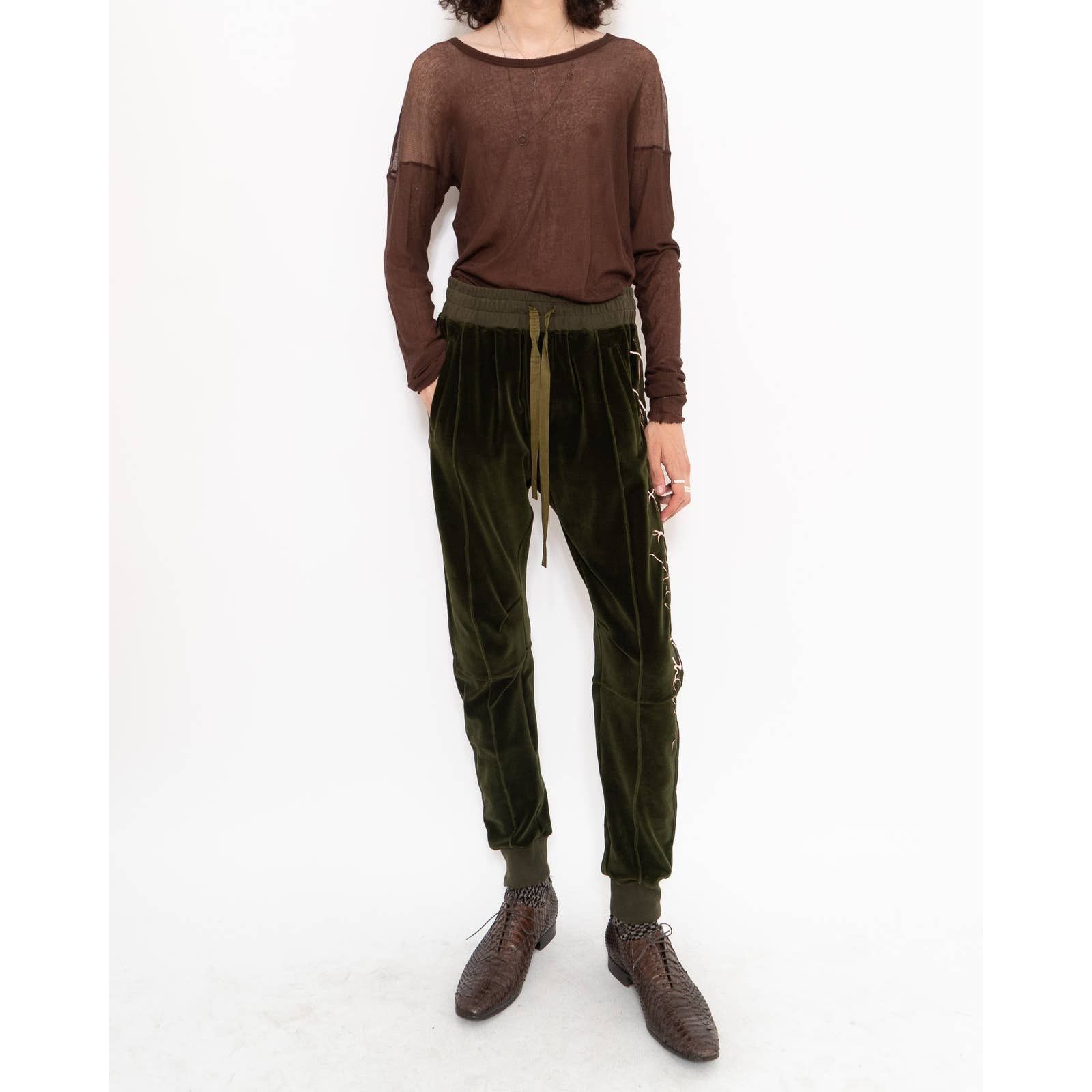 Haider Ackermann FW20 Green Velvet Embroidered Jogger Size US 30 / EU 46 - 5 Thumbnail