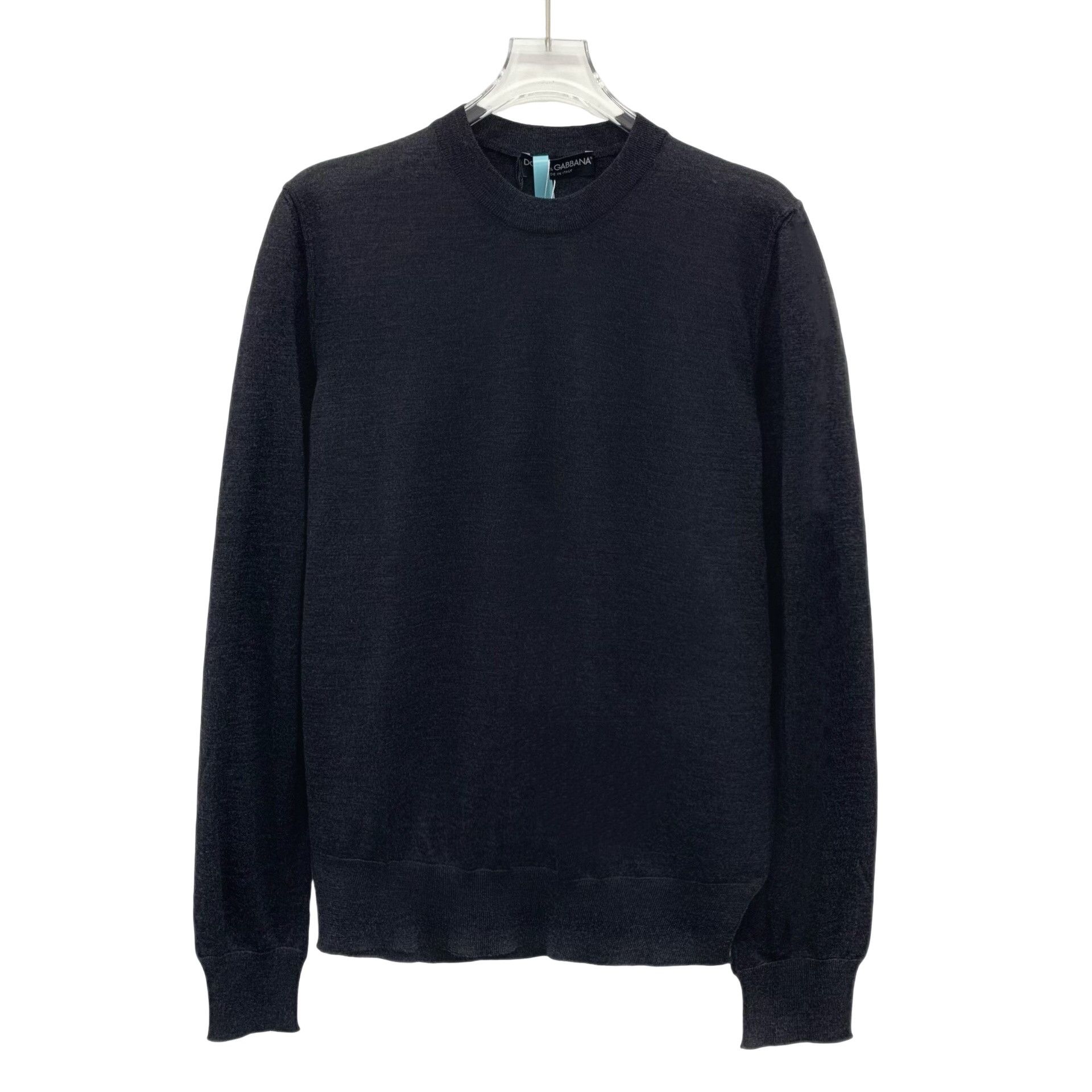 Dolce & Gabbana Dolce & Gabbana Black Virgin Wool Crewneck Sweater 44 Size US S / EU 44-46 / 1 - 1 Thumbnail