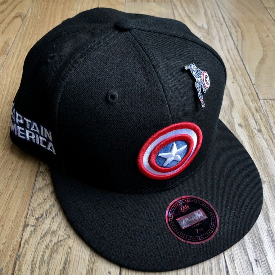 Marvel Comics Captain America Shield Logo Patch Marvel Lids Hat Pin 7 5/8 Size ONE SIZE - 1 Thumbnail