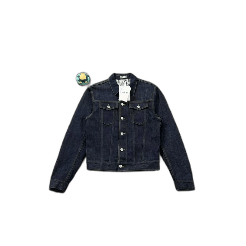 Dior Dior Blue Denim Jacket with Print Lining-2505 Size US L / EU 52-54 / 3 - 1 Thumbnail