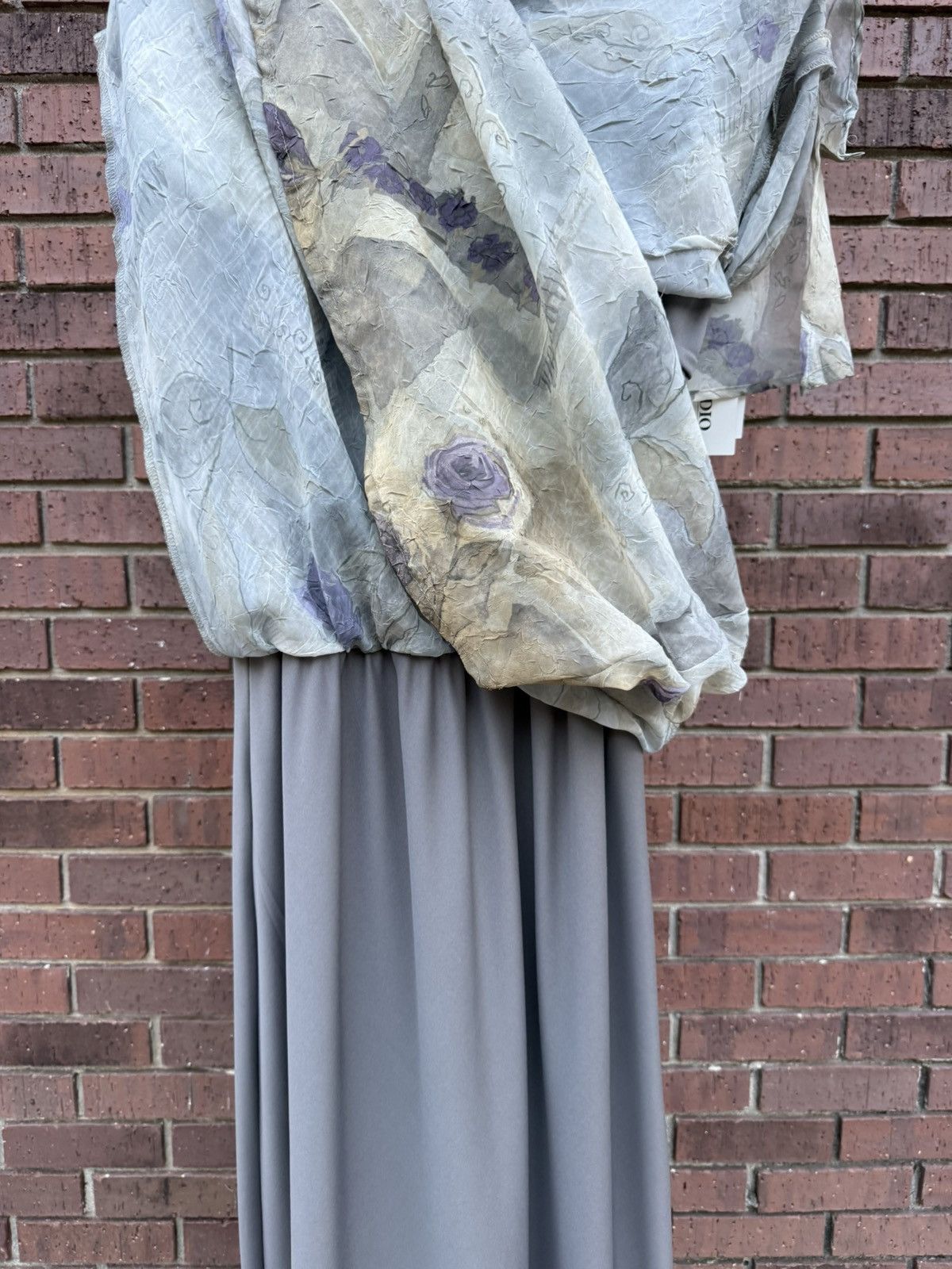 Other VTG 90s Y2K Sage Green Purple Crinkle Overlay Maxi Dress Size XL / US 12-14 / IT 48-50 - 12 Thumbnail