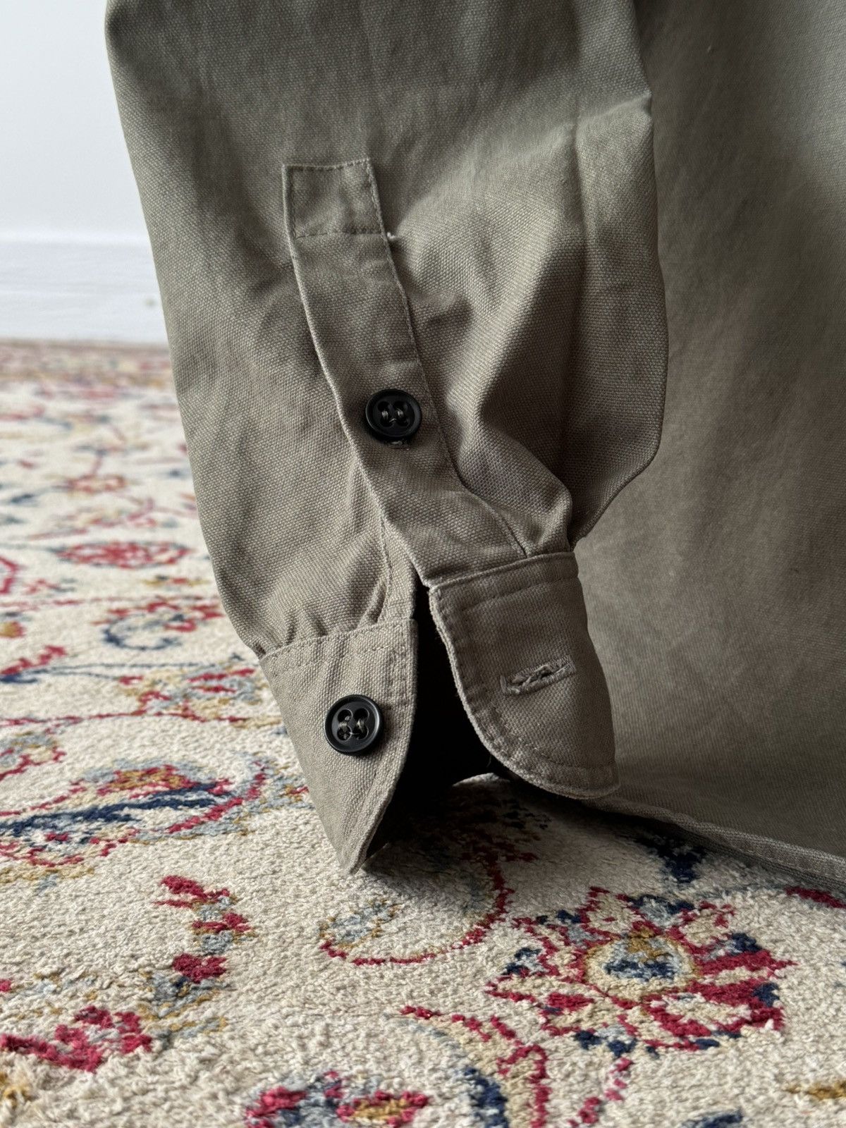 Designer × Indigo × Japanese Brand Indigo & Goods London Khaki Cotton Button Shirt Size US M / EU 48-50 / 2 - 5 Thumbnail
