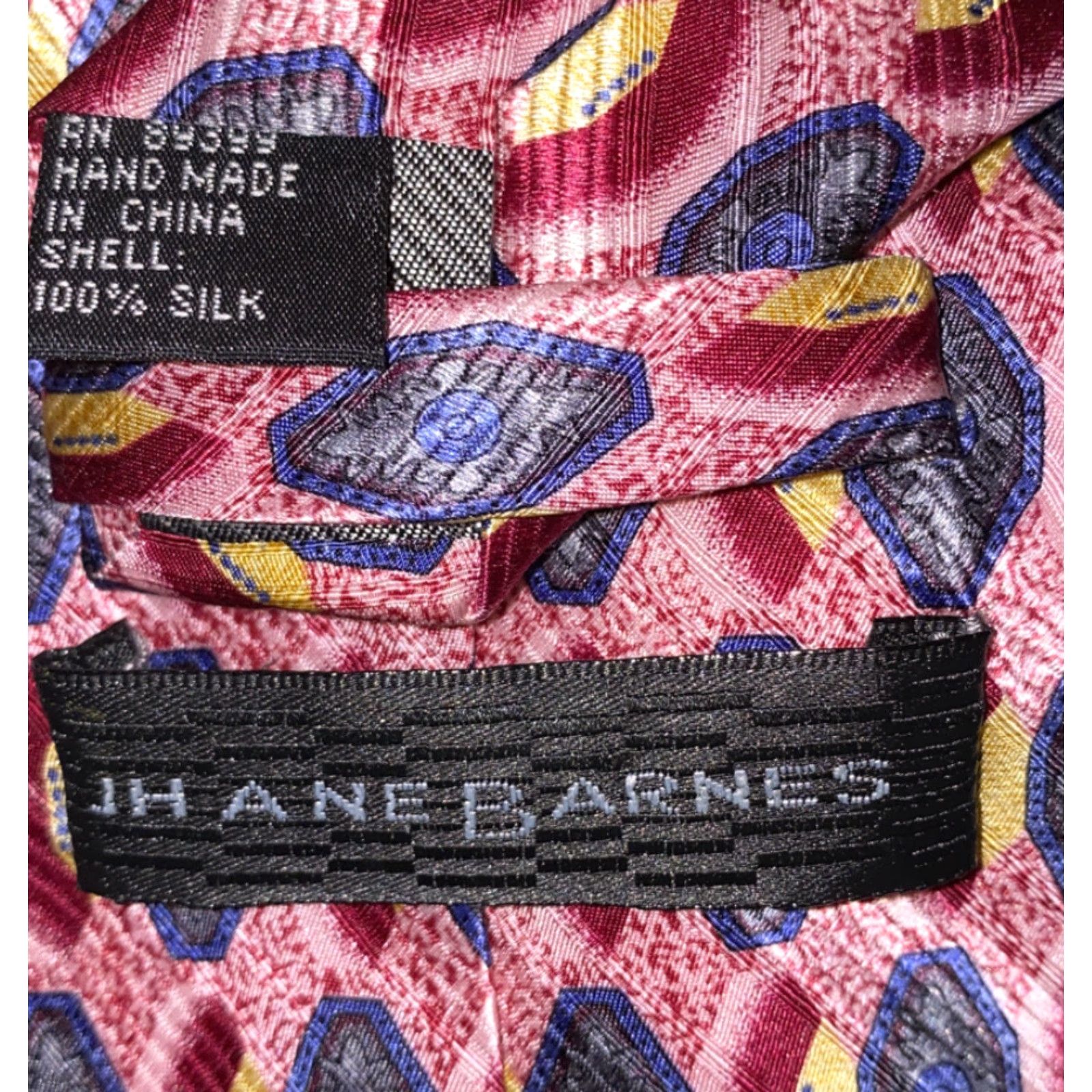 Pinko Jhane Barnes Mens Pink Silk Geometric Tie 58 In Classic Tie 57 in.-60 in. Pink Geometric Silk Tie Mens Jhane Barnes Size ONE SIZE - 4 Thumbnail