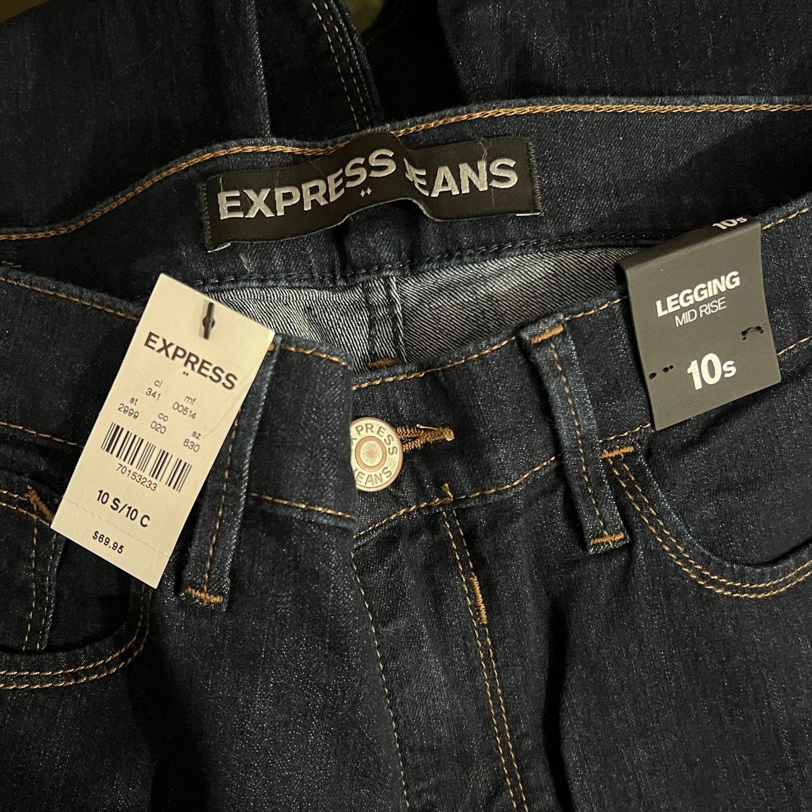 Express Precision Fit Dark Wash Mid Rise Legging Jean Jegging Size 32" / US 10 / IT 46 - 3 Thumbnail
