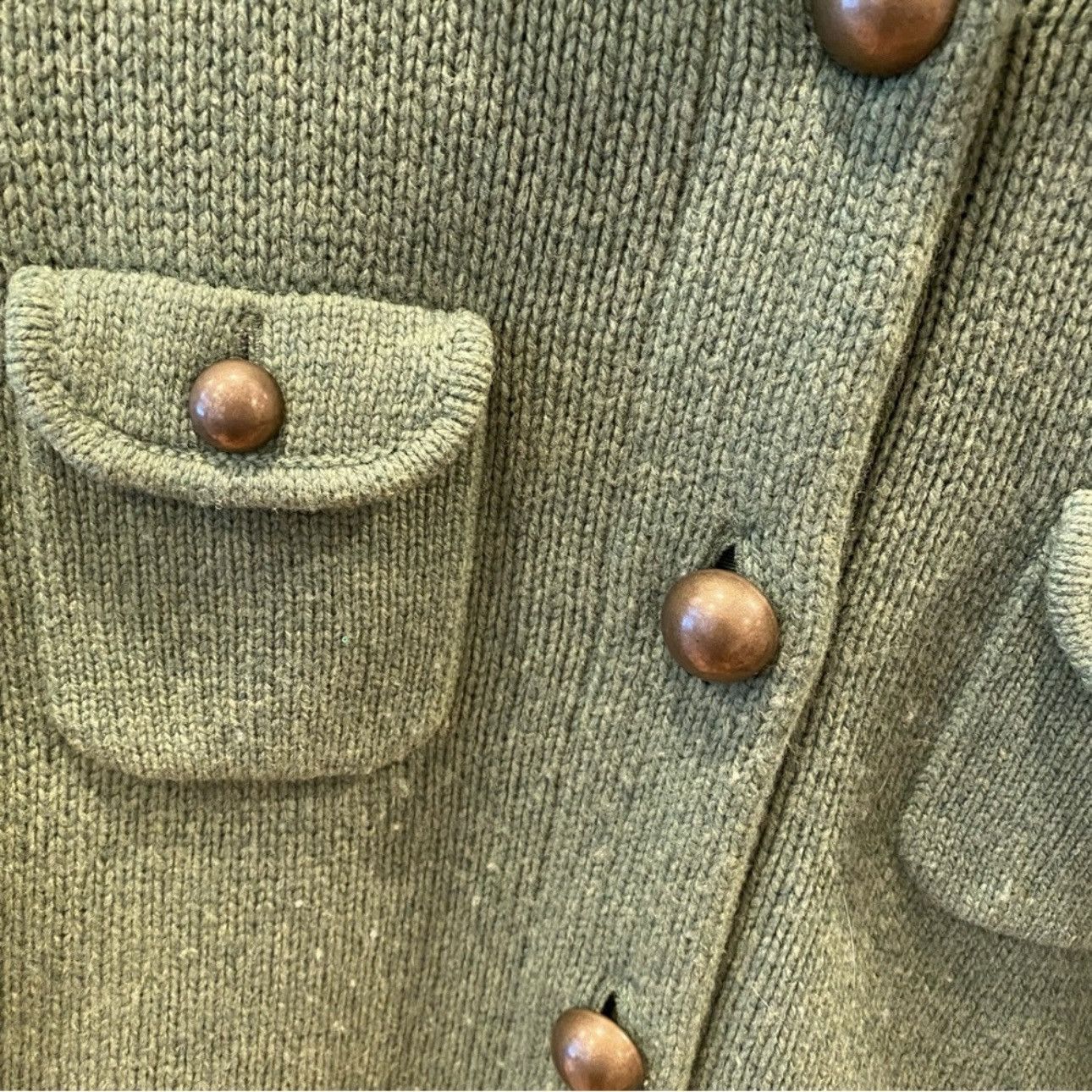 Boden Boden 90s Green Wool Cardigan Coat Knit Blazer Size L / US 10 / IT 46 - 4 Thumbnail