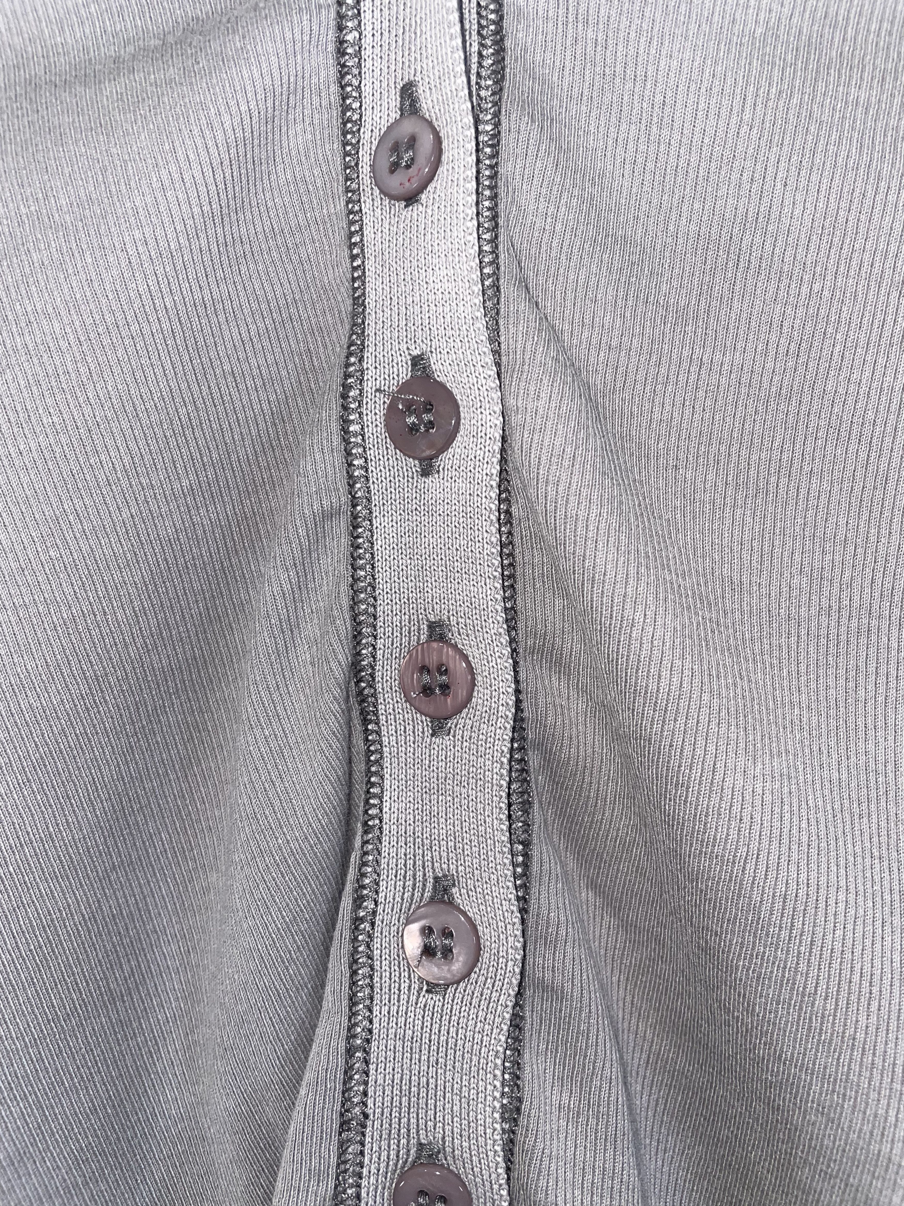 Diesel Glenn Martens | Grey Long Sleeve Button Cropped Top | XSmall Size XS / US 0-2 / IT 36-38 - 8 Thumbnail
