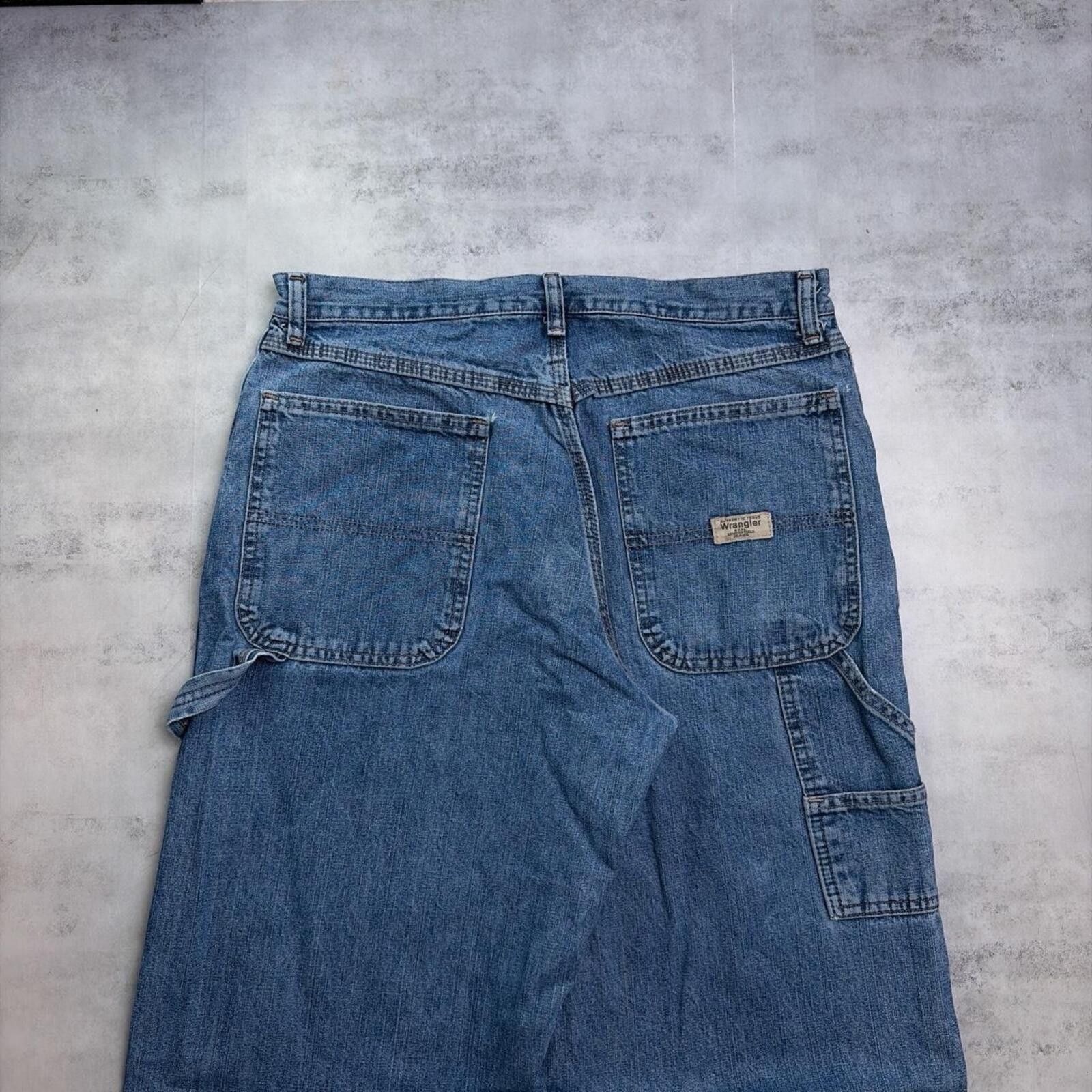 Wrangler Y2K Blue Wrangler Grunge Baggy Carpenter Skater Denim Jeans Size US 32 / EU 48 - 3 Thumbnail