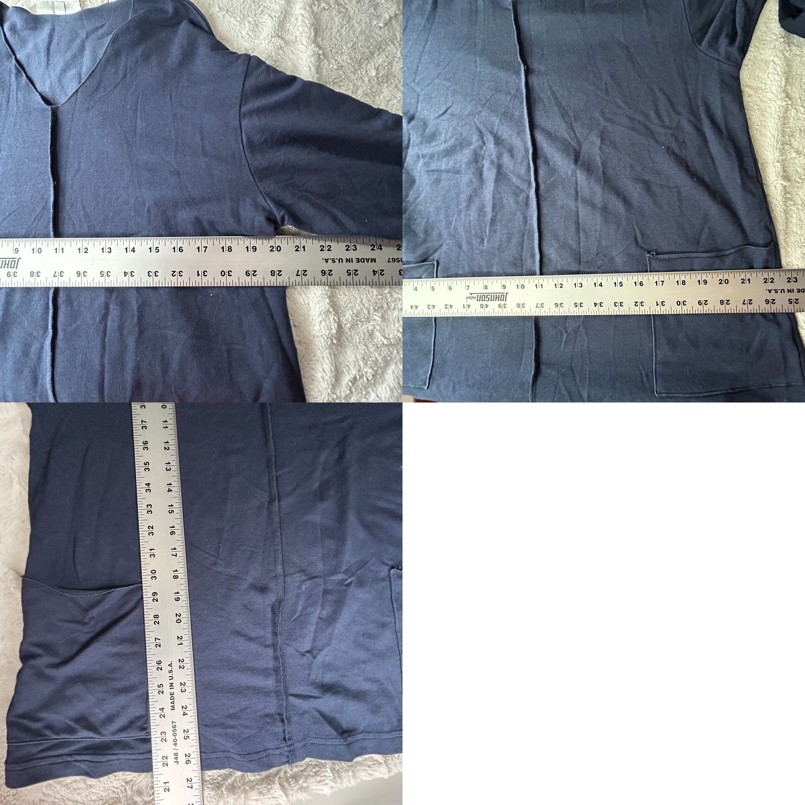 Vintage Bryn Walker Womens Bamboo Organic Cotton V-neck Tunic Top XS Blue Pockets Shirt Size XS / US 0-2 / IT 36-38 - 8 Thumbnail