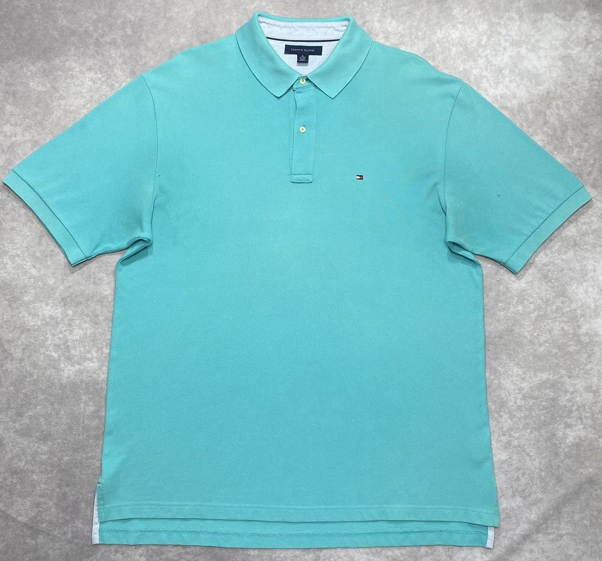 Tommy Hilfiger Vintage Tommy Hilfiger 85 Collection Turquoise Polo Shirt Size US XL / EU 56 / 4 - 1 Thumbnail