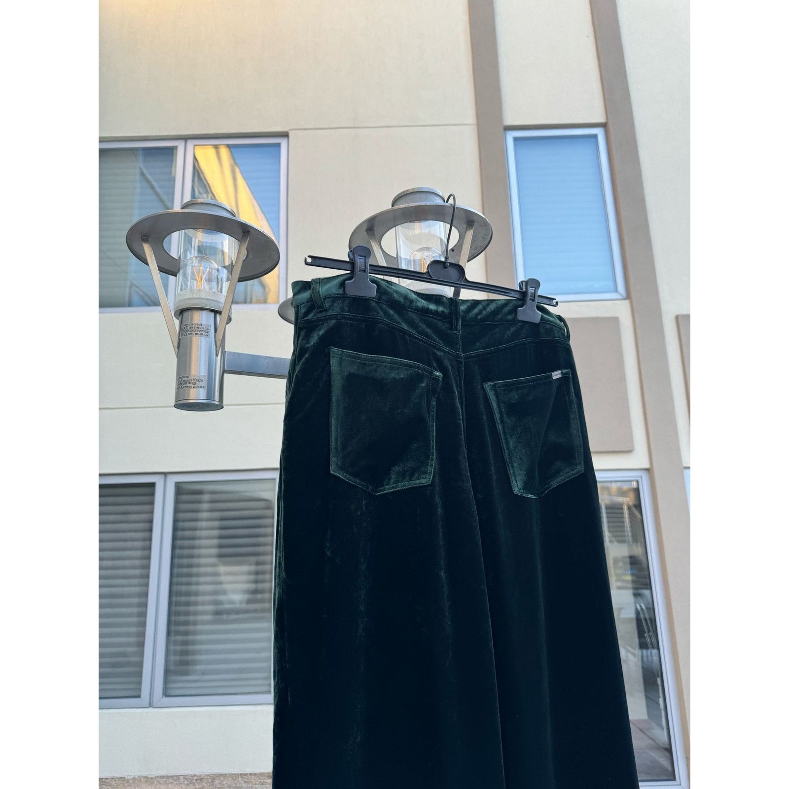Saint Laurent Paris o1rshd1 Wide Leg Velvet / Velour Pants in Dark Forest Green Size US 34 / EU 50 - 12 Thumbnail