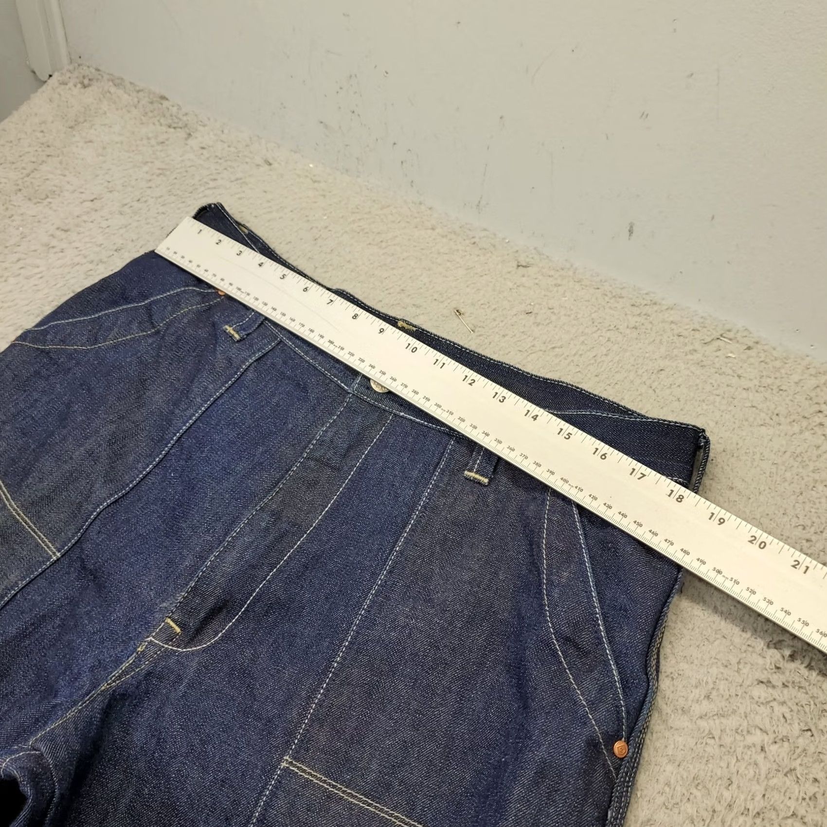 Denime Def Jam University Hip Hop Built Y2K Baggy Jeans Men 36 Blue Denim Frayed Hem Jeans Size 36 Mens Denim Baggy/Relaxed Fit 100% Cotton Slim? Size US 36 / EU 52 - 5 Thumbnail