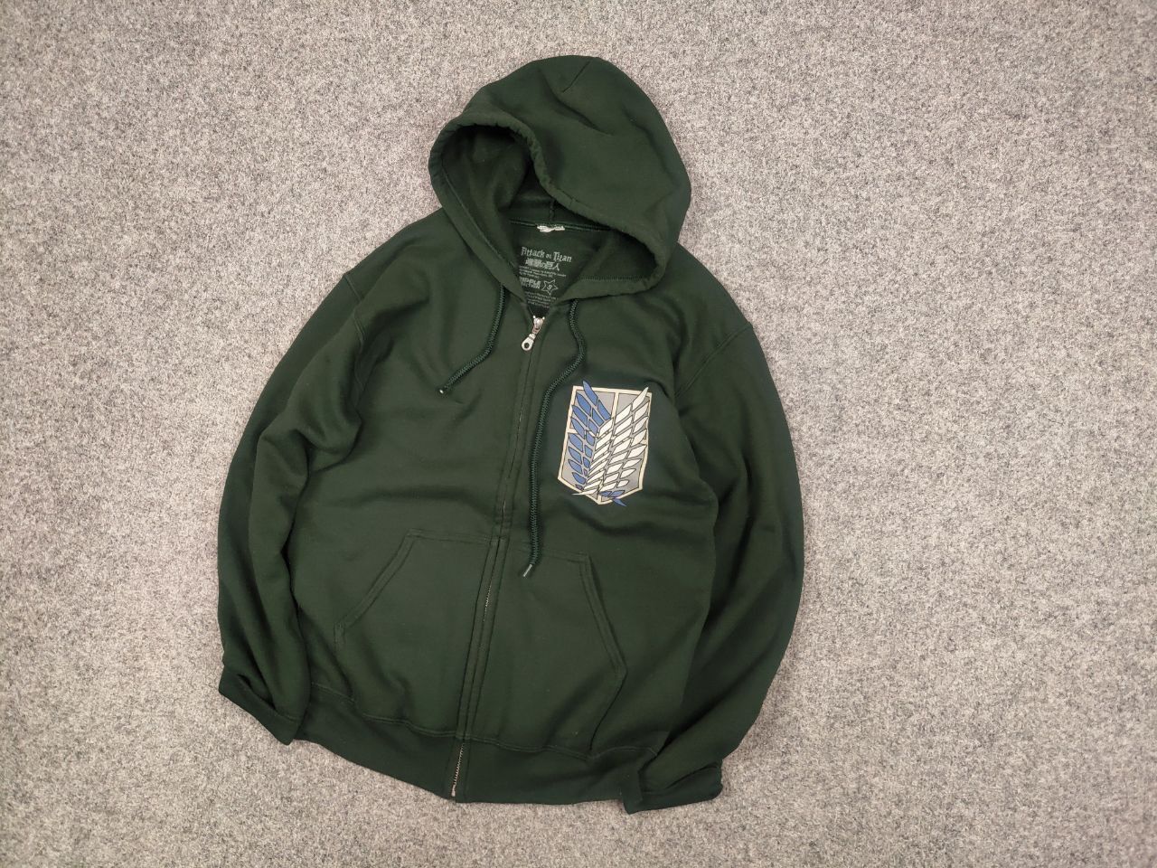Anime Vintage Attack On Titan Anime Movie Game Zip Logo Hoodie Size US M / EU 48-50 / 2 - 3 Thumbnail