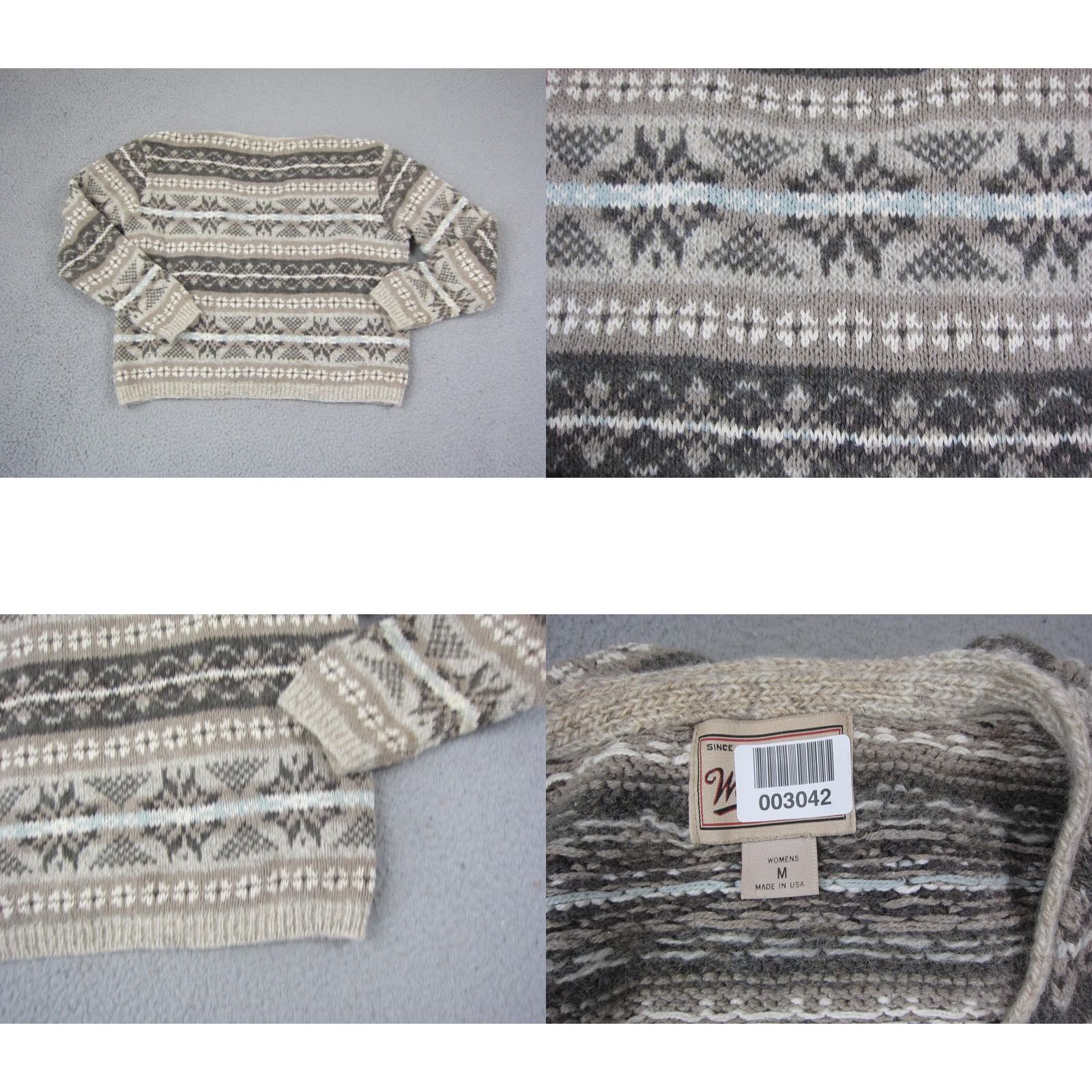 Vintage VINTAGE Woolrich Sweater Cardigan Womens M Beige Fair Isle Full Zip 90s Cozy Woolrich Womens Size M Beige Cardigan Sweater Ladies Mens? Size M / US 6-8 / IT 42-44 - 9 Thumbnail