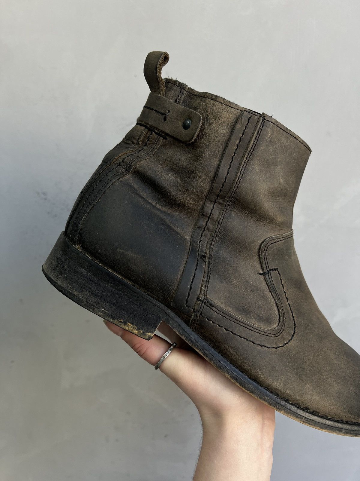 MoMA Avant garde hedi slimane style leather boots y2k archive Size US 10 / EU 43 - 5 Thumbnail