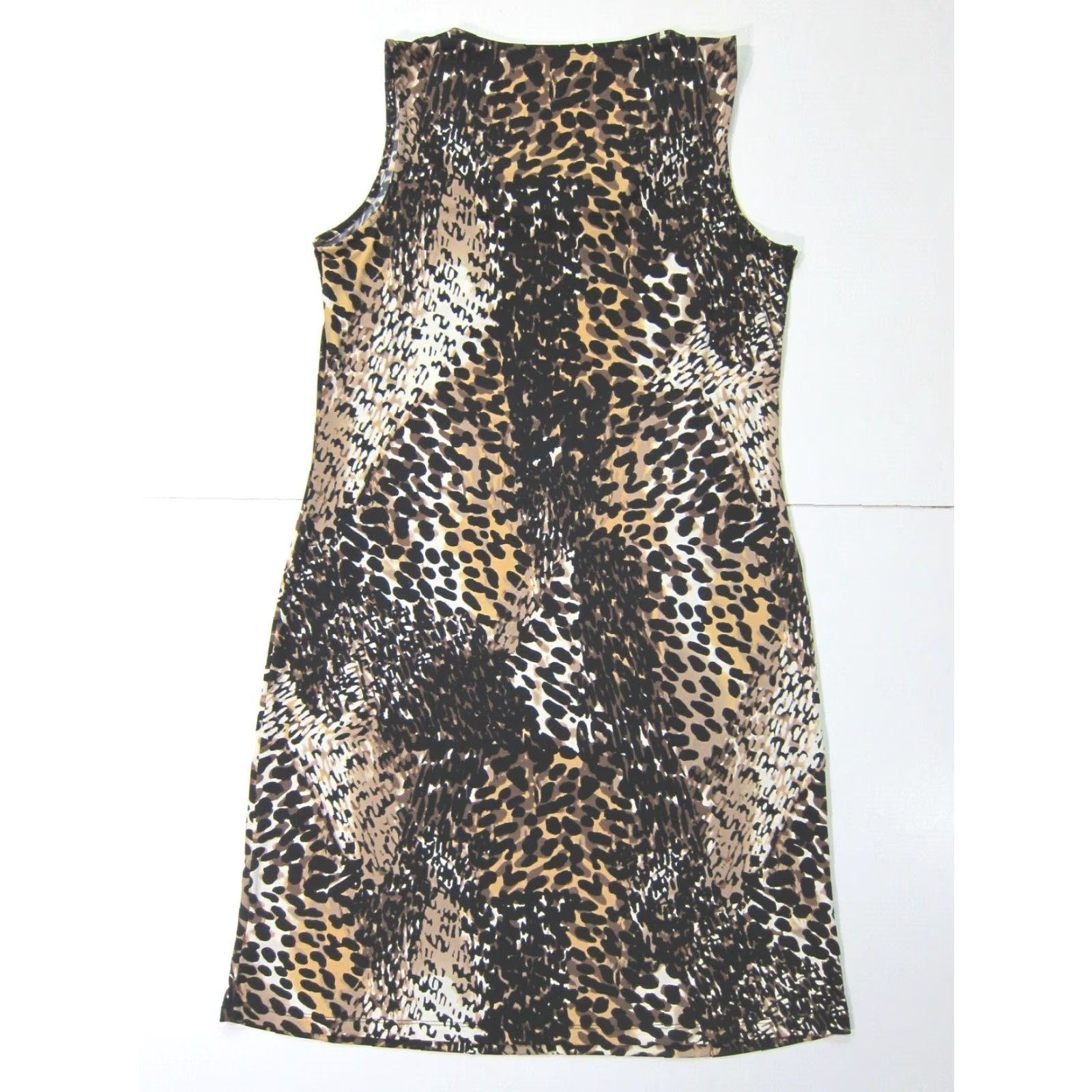 Liz Claiborne Liz Claiborne Leopard Stretch Sleeveless Tunic Sheath Dress Women PS Black Brown Leopard Pattern Animal Print Round Neck Sleeveless Pullover KS Size S / US 4 / IT 40 - 2 Thumbnail