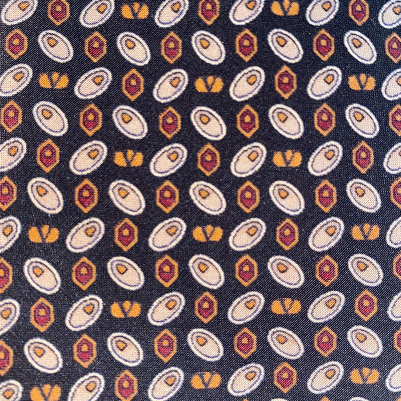 Valentino VALENTINO Men’s $220 100% Silk Designer Tie Black Brown Size ONE SIZE - 7 Thumbnail