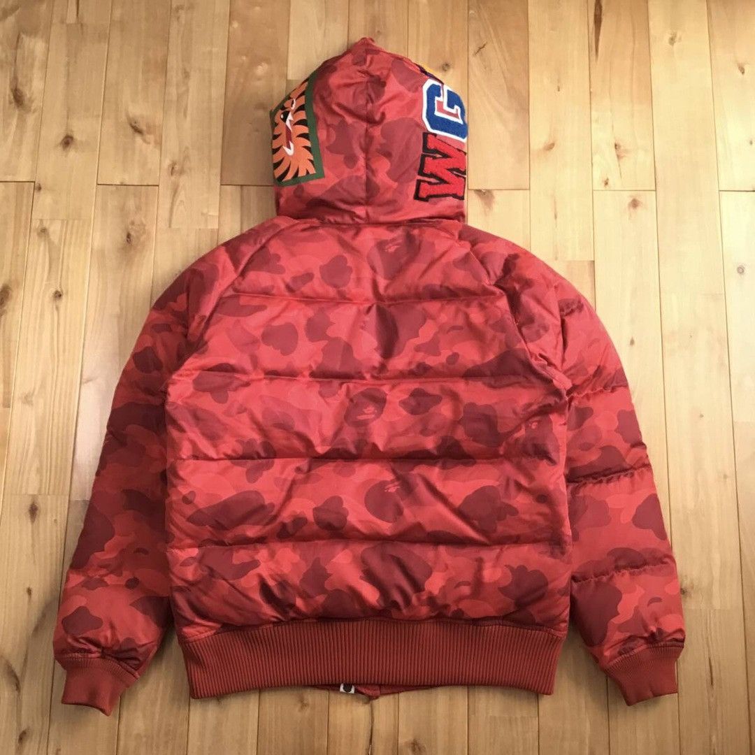 Bape BAPE Shark Full Zip Hoodie Puffer Down Jacket Red Camo APE Size US L / EU 52-54 / 3 - 3 Thumbnail