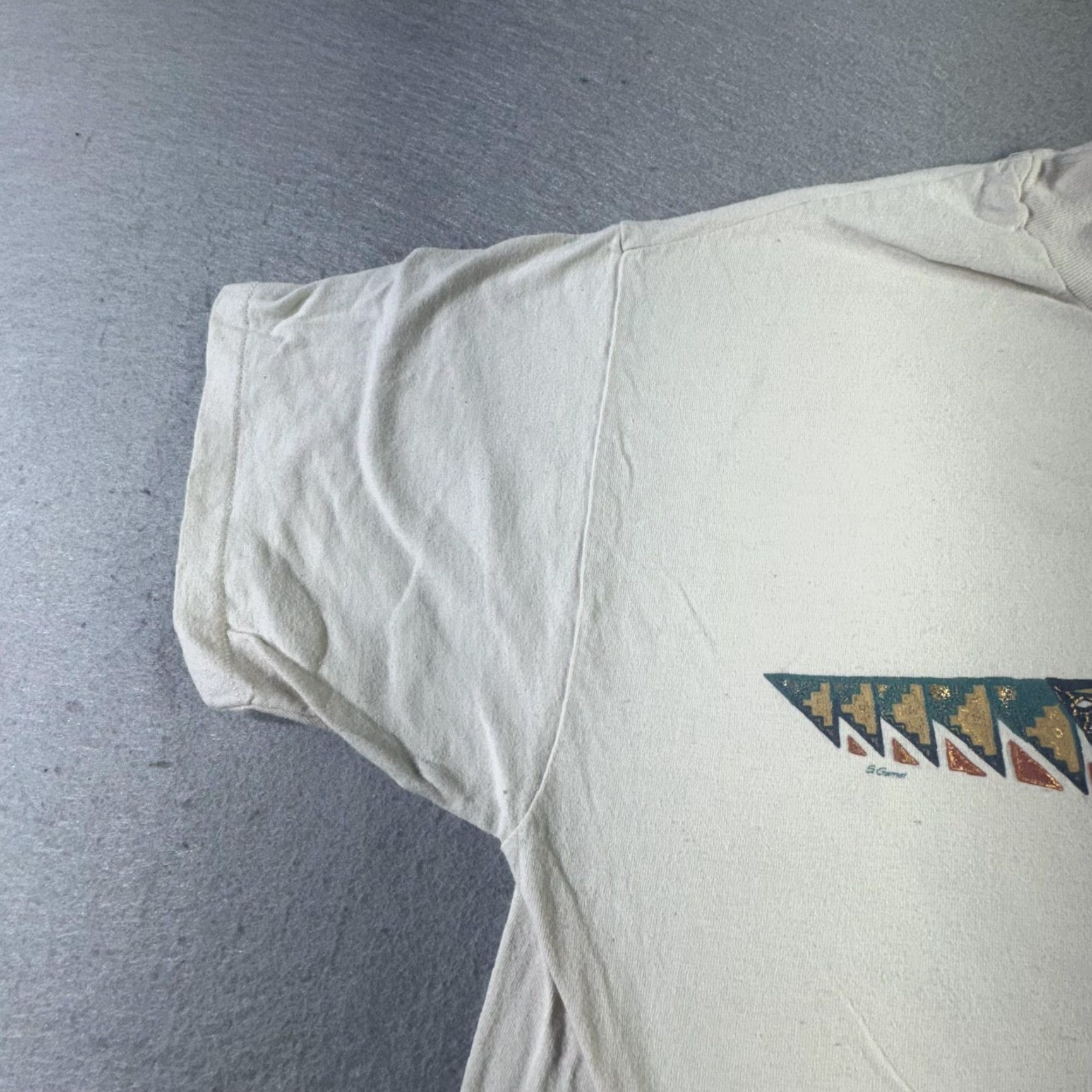 Hanes VINTAGE Arizona T-Shirt Men Large Beige Graphic 90s Southwestern Desert Cowboy Crew Neck Size US L / EU 52-54 / 3 - 3 Thumbnail