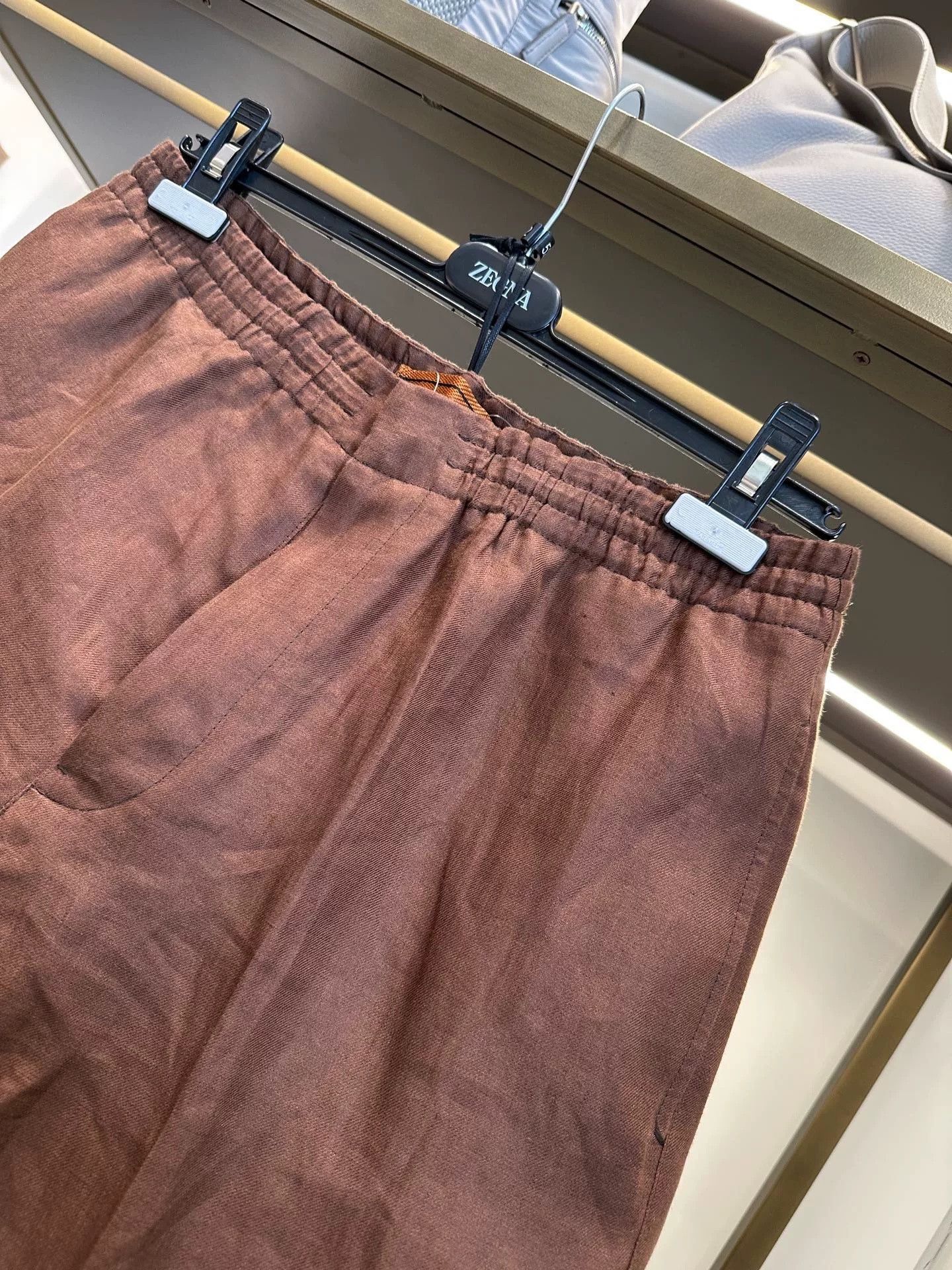 Ermenegildo Zegna Zegna Deep Brown Linen Casual Shorts Size US 36 / EU 52 - 2 Thumbnail