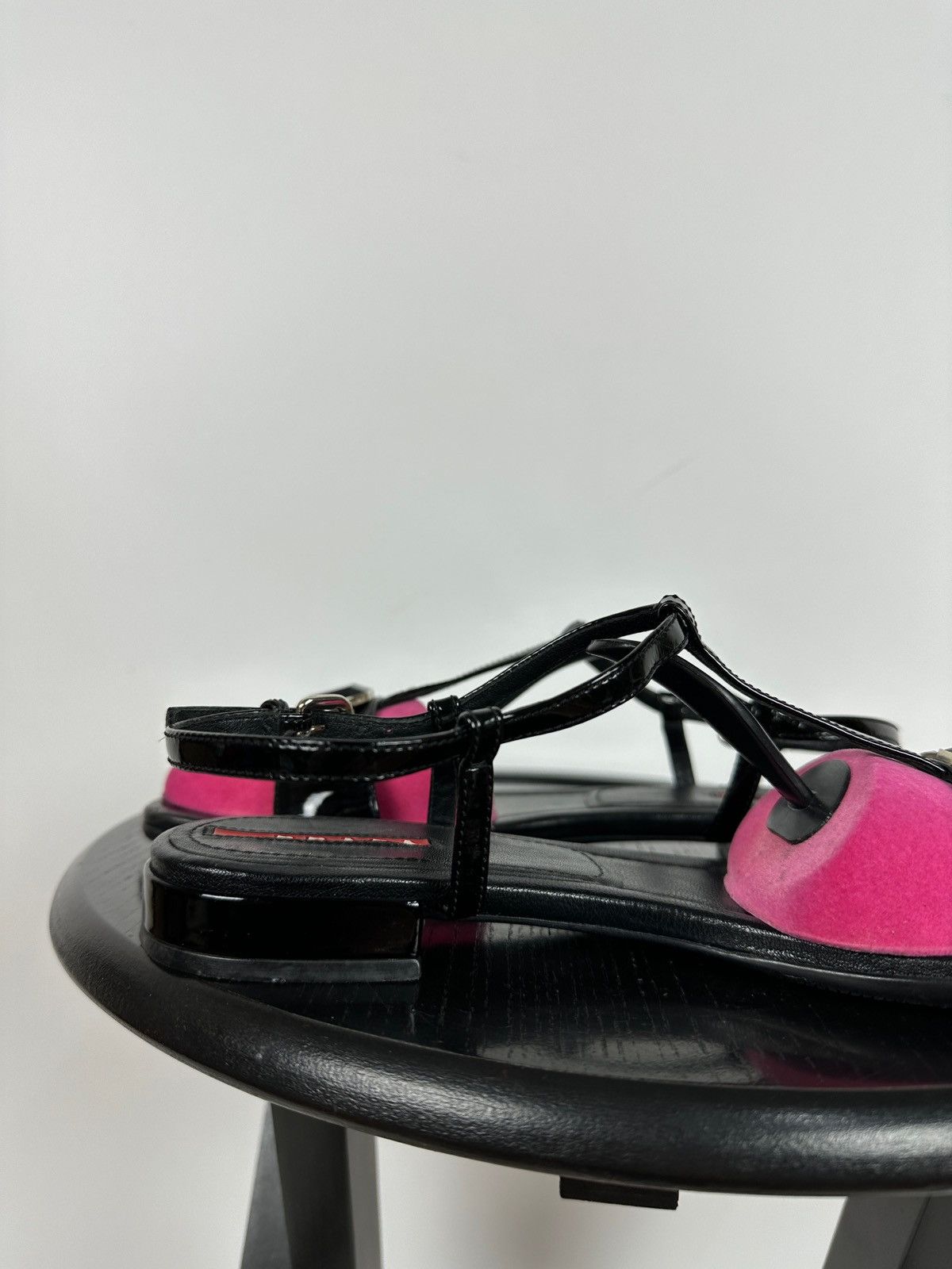 Prada Vintage Prada Crystal Wedge Patent Leather Strappy Sandals Size US 7.5 / IT 37.5 - 17 Thumbnail