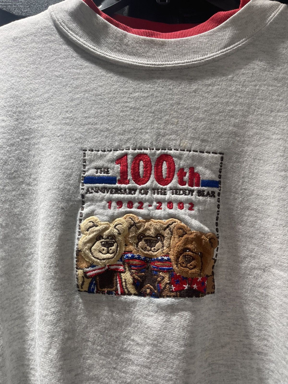 Other Vintage Y2K Womens 100th Anniversary Teddy Bear Sweater Size L / US 10 / IT 46 - 2 Thumbnail