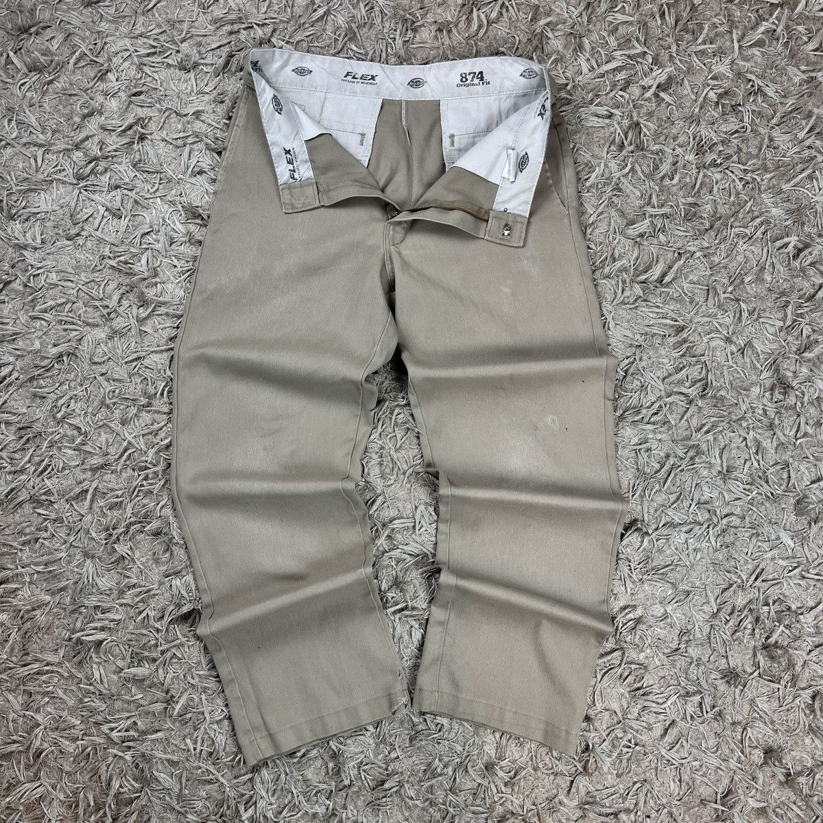 Dickies 874 Flex pants Trousers Skate Rap Beige 90s Y2k