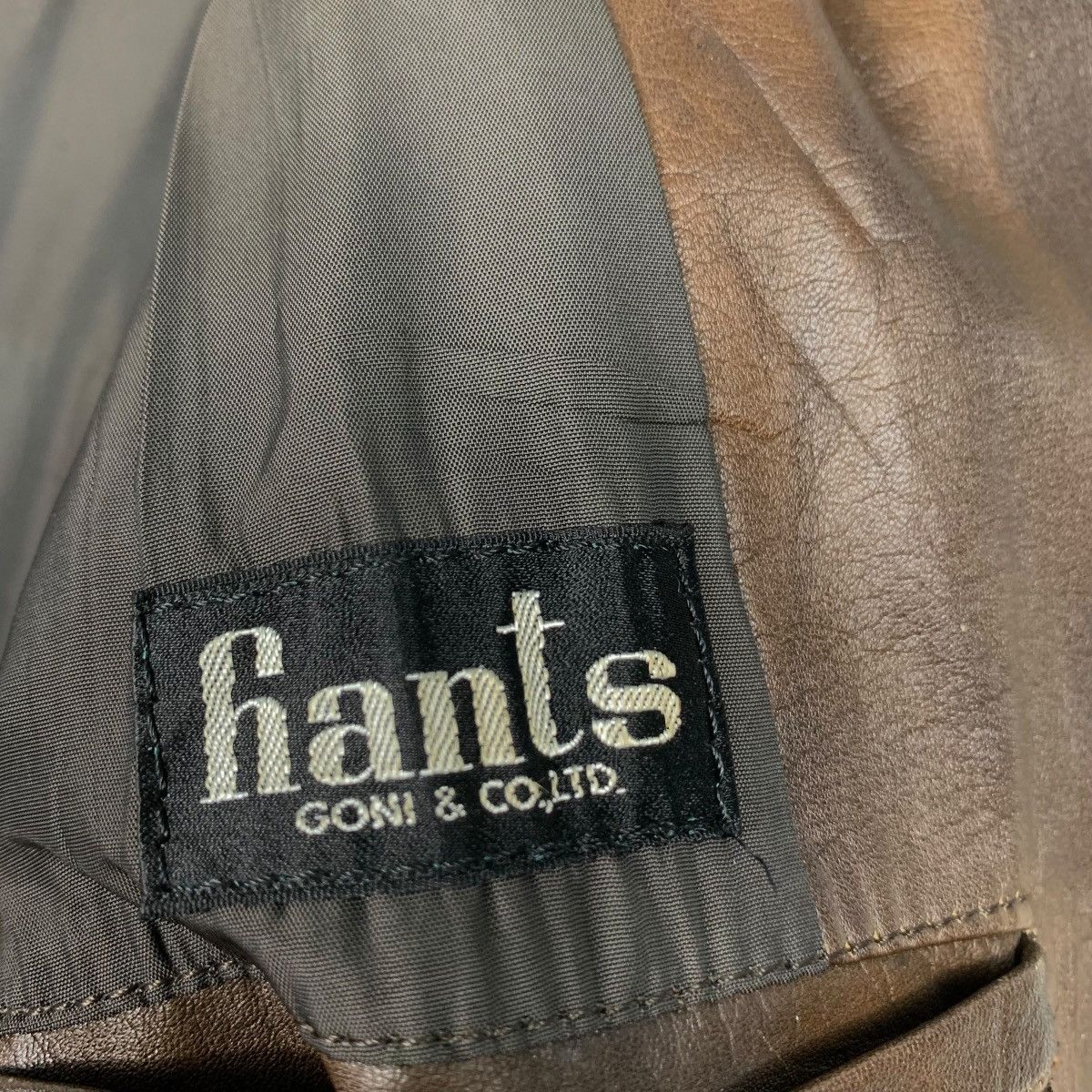 Japanese Brand Vintage HANTS Patina Leather Bomber Jacket #2431-C109 Size US L / EU 52-54 / 3 - 15 Thumbnail