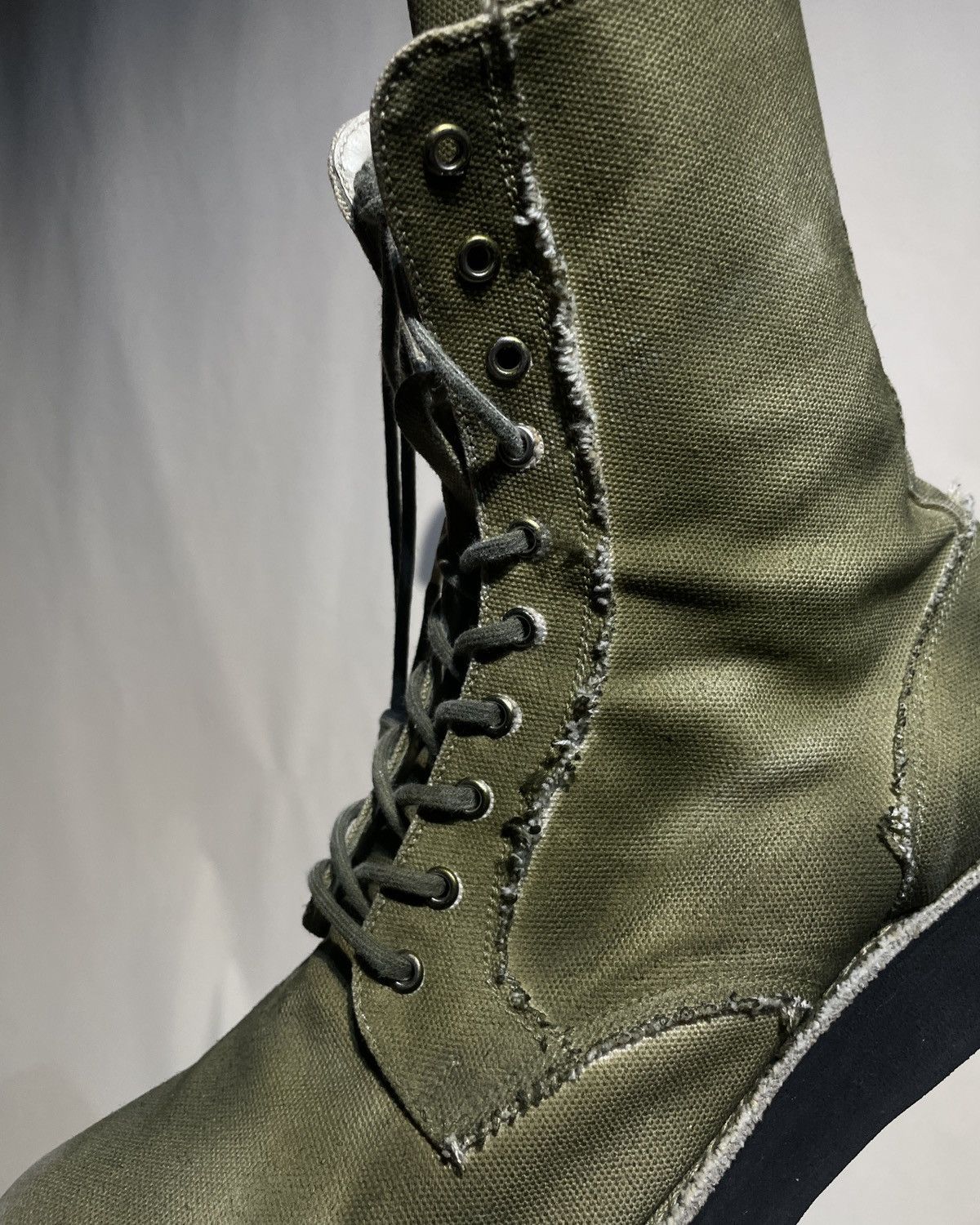 Yohji Yamamoto S/S2013 Yohji Yamamoto Pour Homme - Spray Dyed Canvas Boots Size US 10.5 / EU 43-44 - 10 Thumbnail