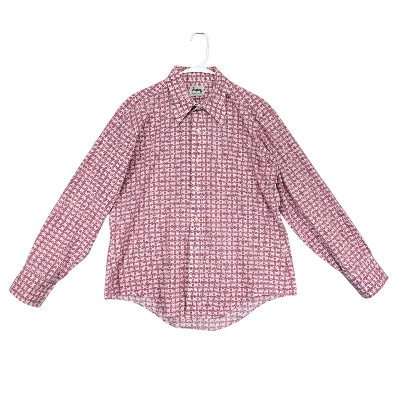 Vintage Demos Mens L Button Up Shirt Spread Pointed Collar Geometric Size US L / EU 52-54 / 3 - 1 Thumbnail