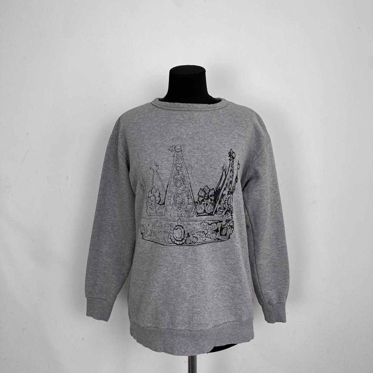 RED Valentino RED Valentino Grey Crown Print Sweatshirt #PRINCESS Graphic Size XS / US 0-2 / IT 36-38 - 1 Thumbnail
