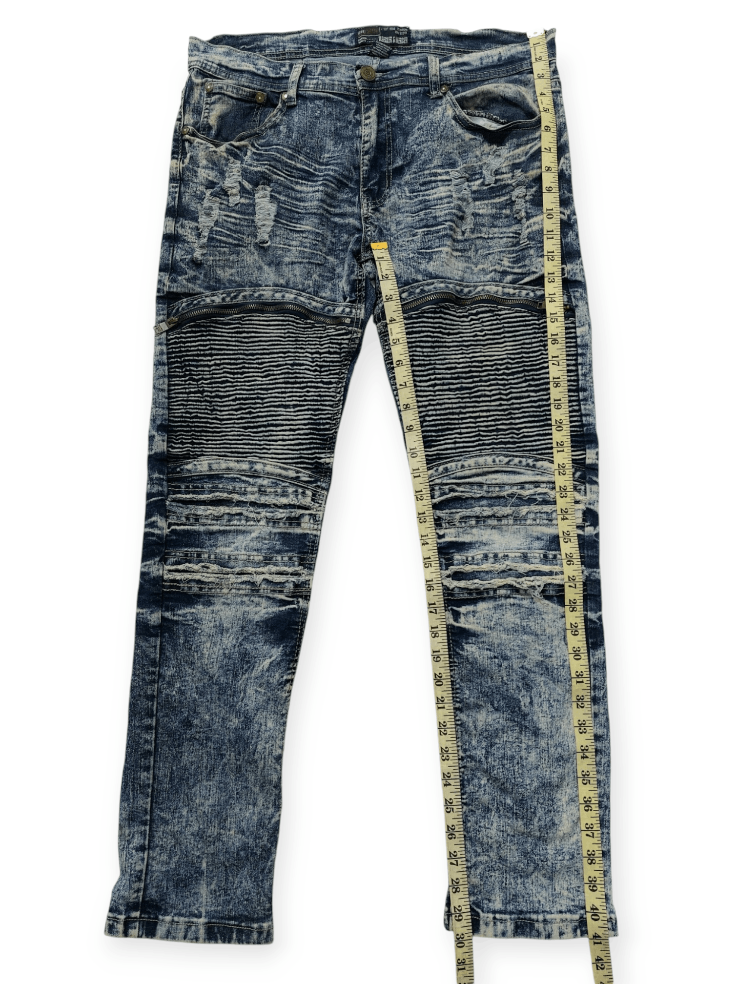 Designer Punk Biker Denim Bleecker & Mercer Jeans Size US 34 / EU 50 - 19 Thumbnail