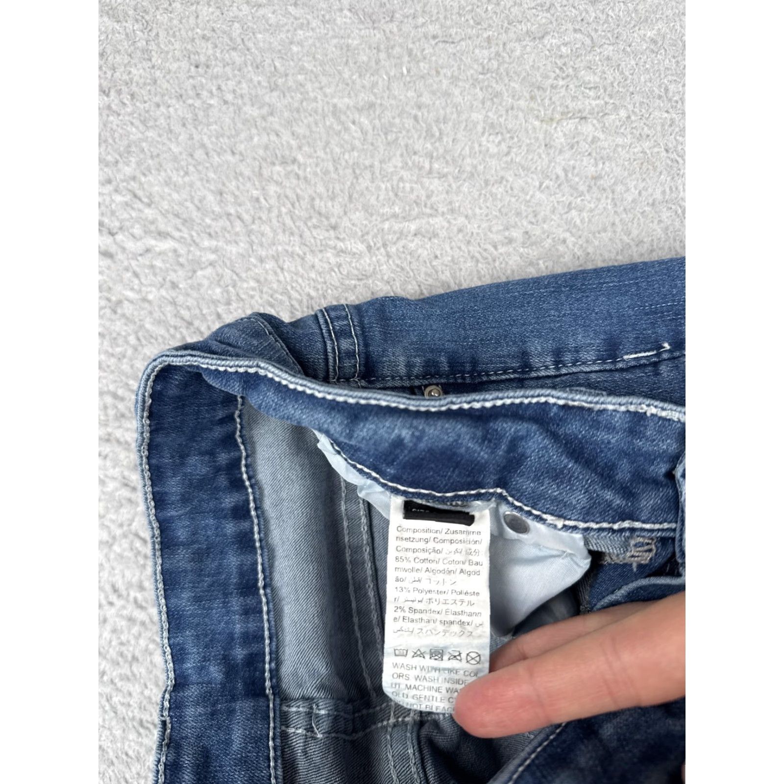 Shein SheIn Jeans Womens 2 Blue Med Wash Mid Rise Bootcut Embroidered Cotton 24x28 Jeans Women Blue Medium Embroidered 90s Bohemian Mens Womens Size 26" / US 2 / IT 38 - 7 Thumbnail