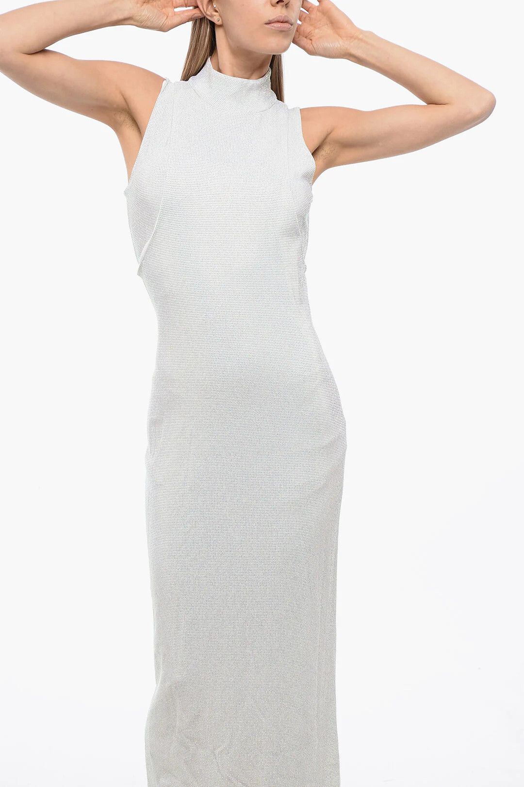 Balmain og1mm0326 Layered Midi Dress in Grey Size S / US 4 / IT 40 - 4 Thumbnail