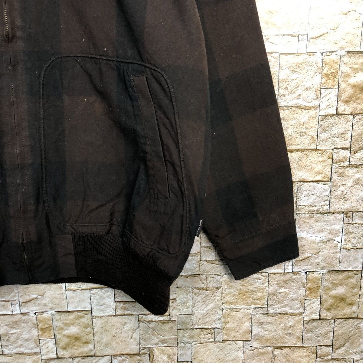Woolrich Woolen Mills Wool Rich Dark Brown checkered vintage sweatwr jacket #A229 Size US M / EU 48-50 / 2 - 8 Thumbnail